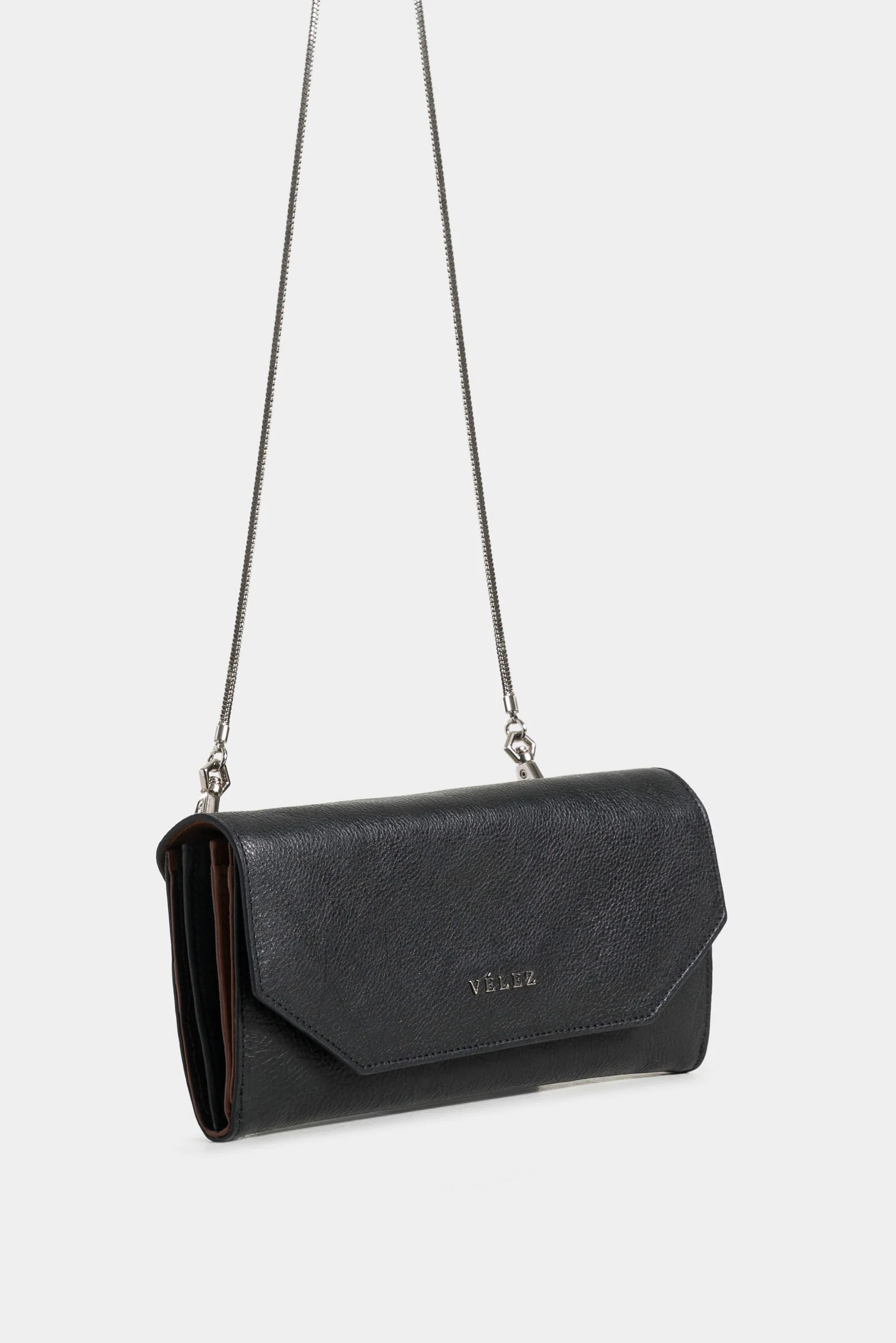 Smooth Leather Checkbook Holder for Women with Removable Chain - Image 2