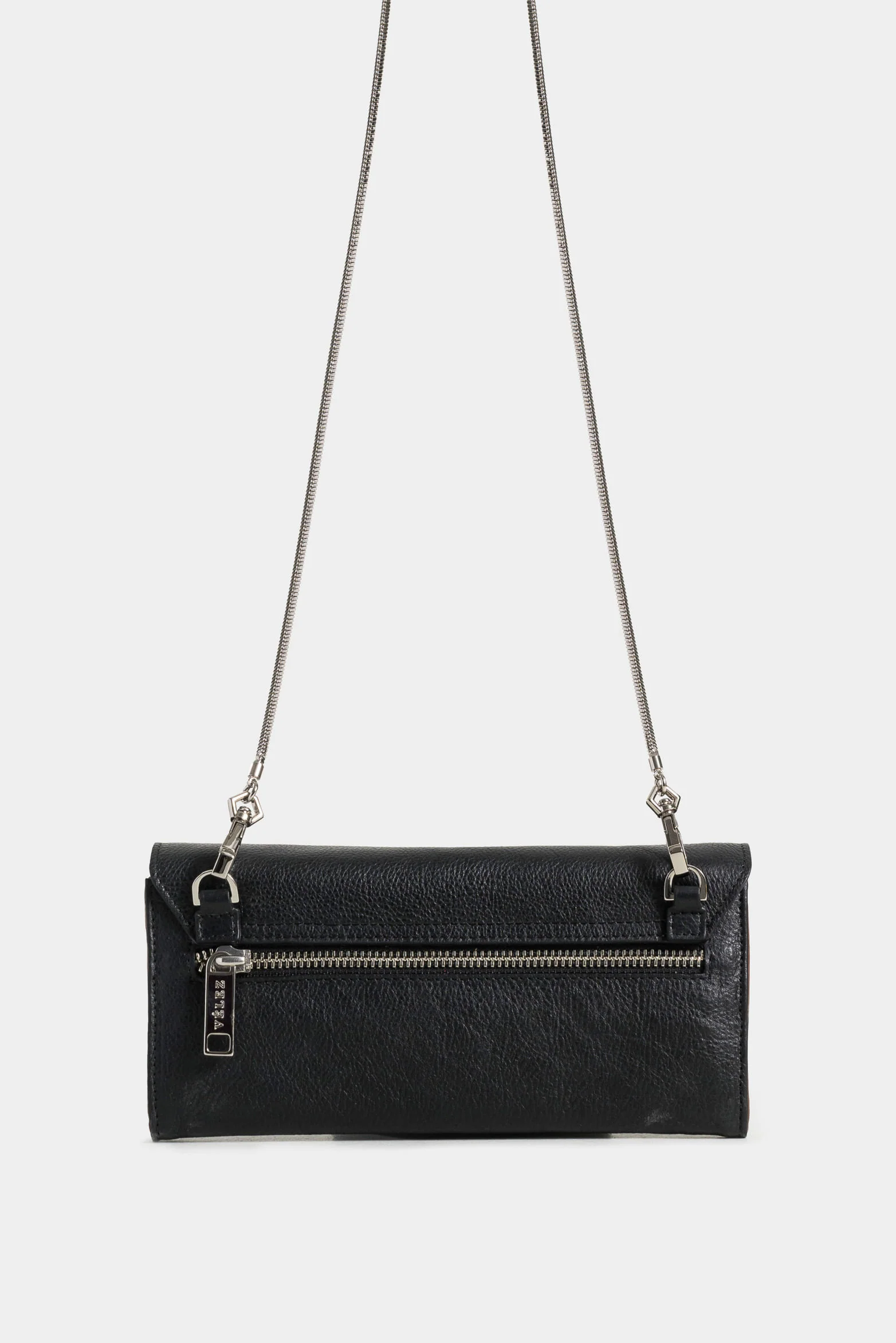 Smooth Leather Checkbook Holder for Women with Removable Chain - Image 3