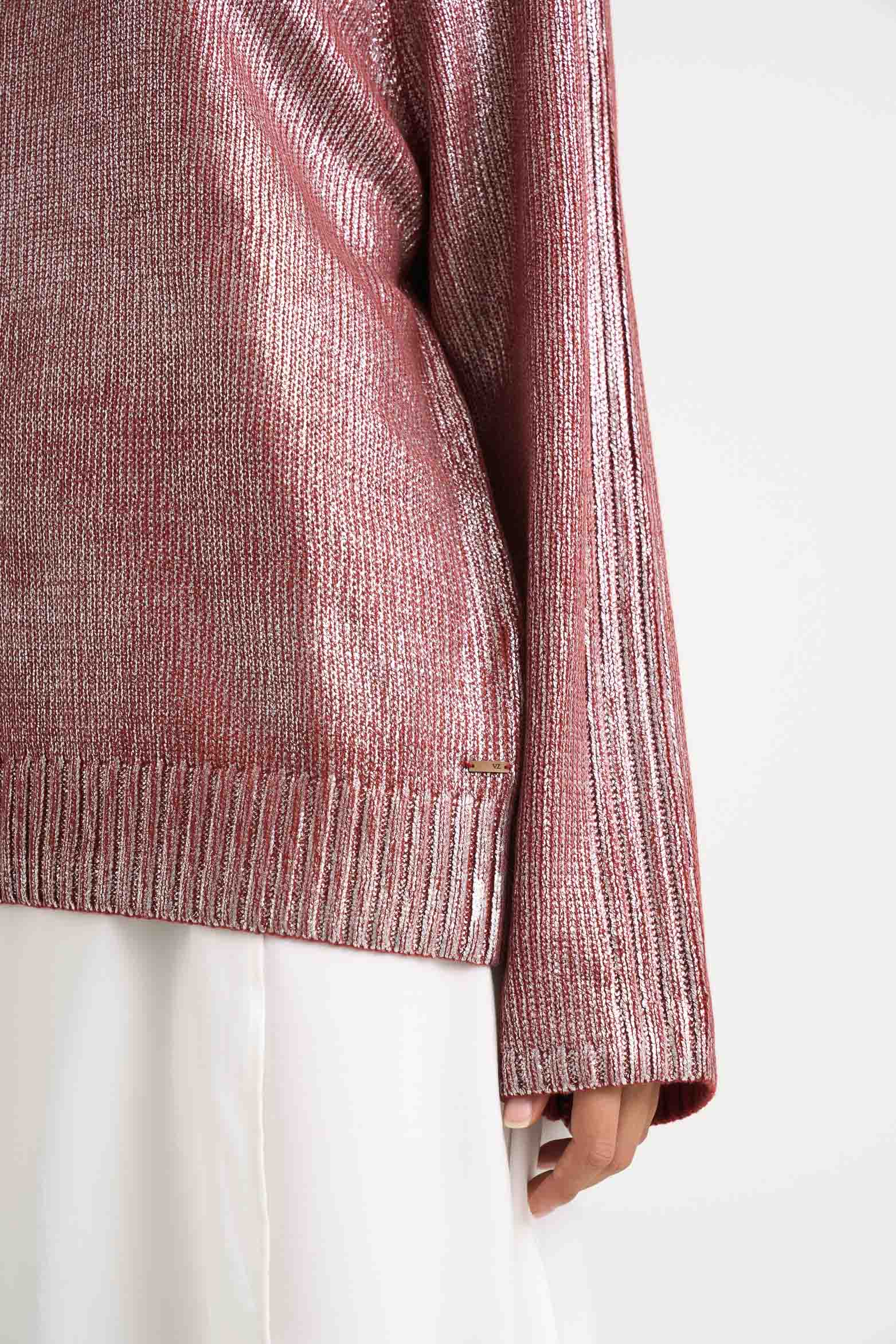 Star straight-knit sweater for women with metallic effect - Image 5