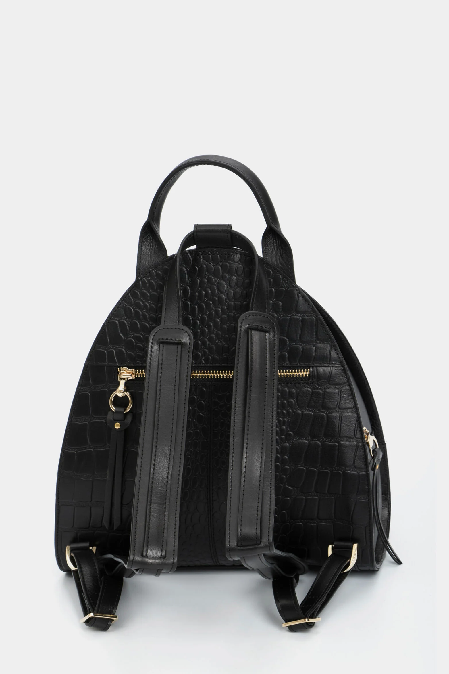 Stefano Backpack in Embossed Black Leather - Image 4