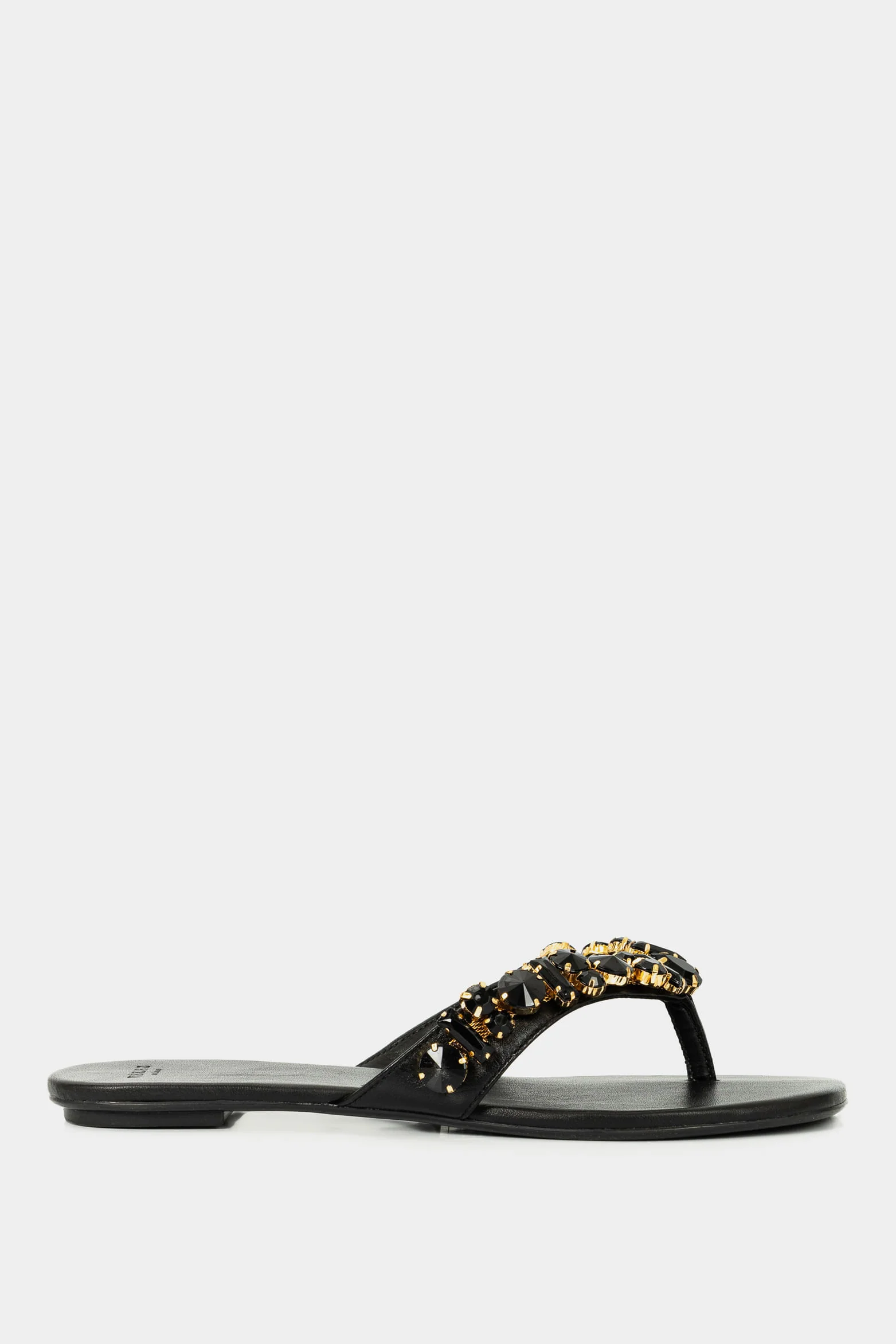 Stone Flat Leather Sandals