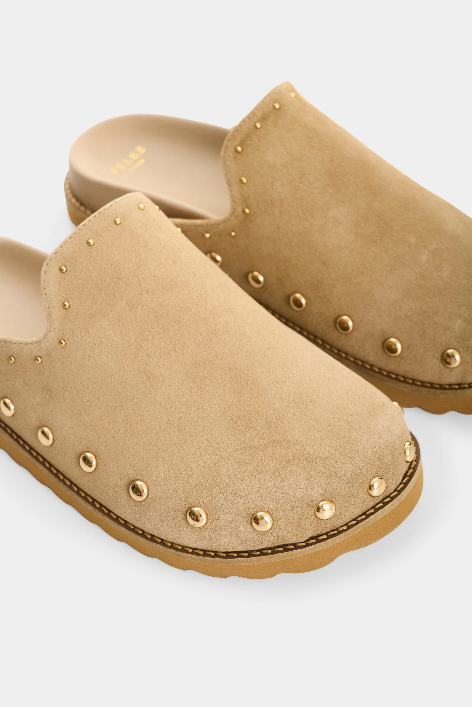 Suede Leather Mule with Studs for Women Aqua - Image 5