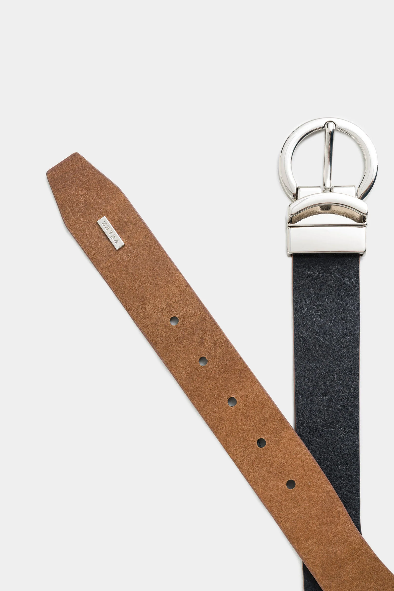 Thalia Double-Faced Leather Belt for Women with Studded Tip - Image 3
