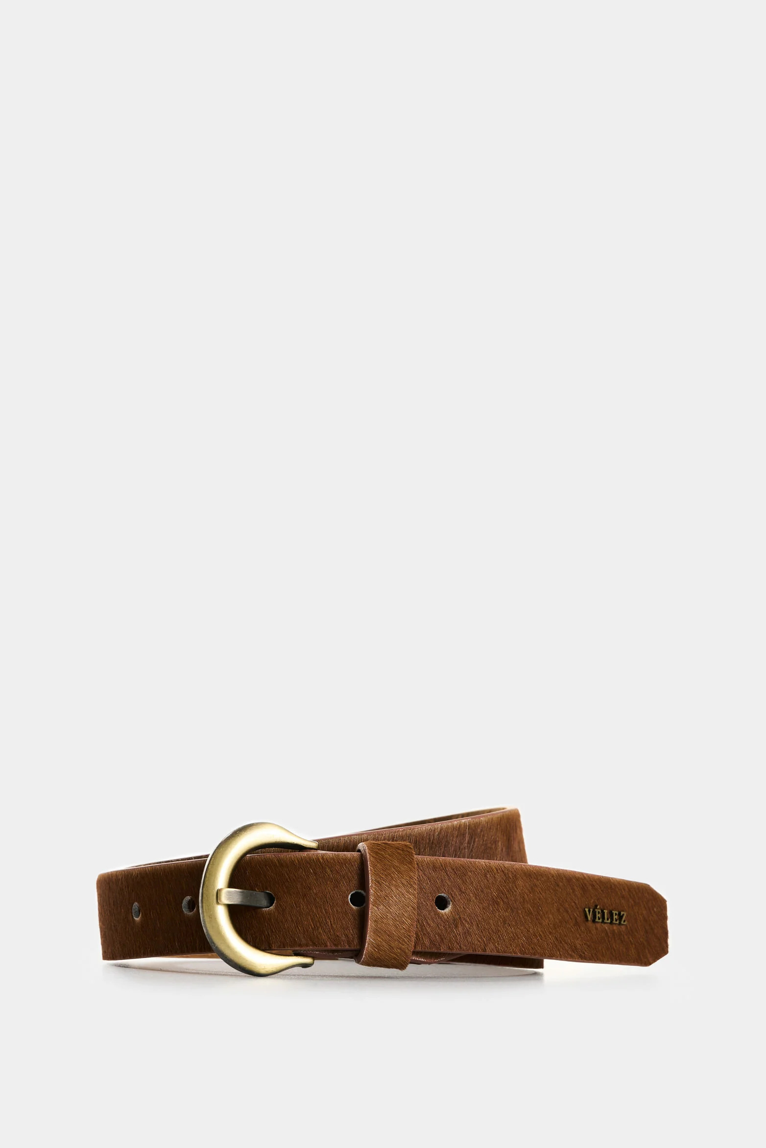 Thani single-face hair-on leather belt for women