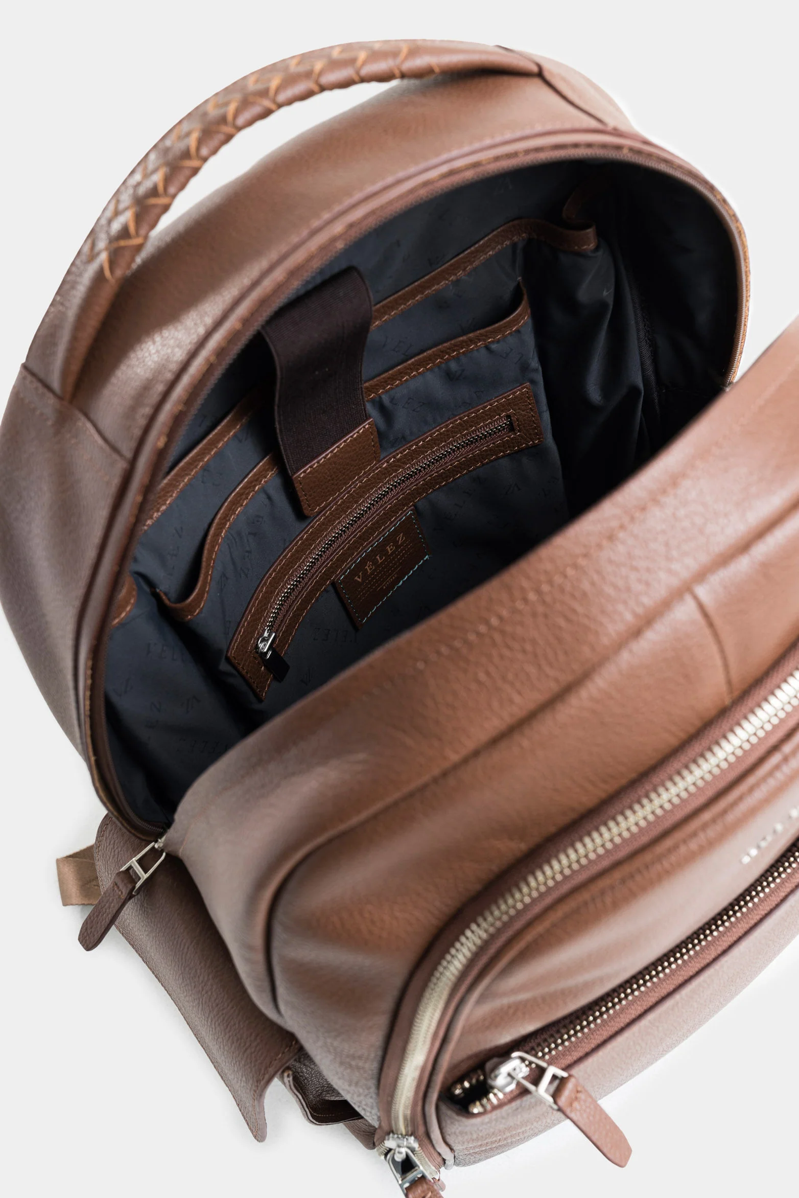 Tropical Escape Smooth Leather and Suede Backpack for Men, Classic Silhouette - Image 5