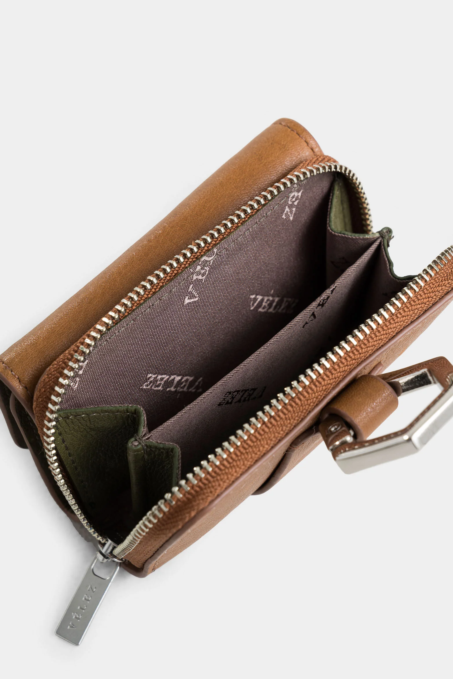 Tropical Leather Coin Purse with Hexagonal Hardware for Women - Image 5