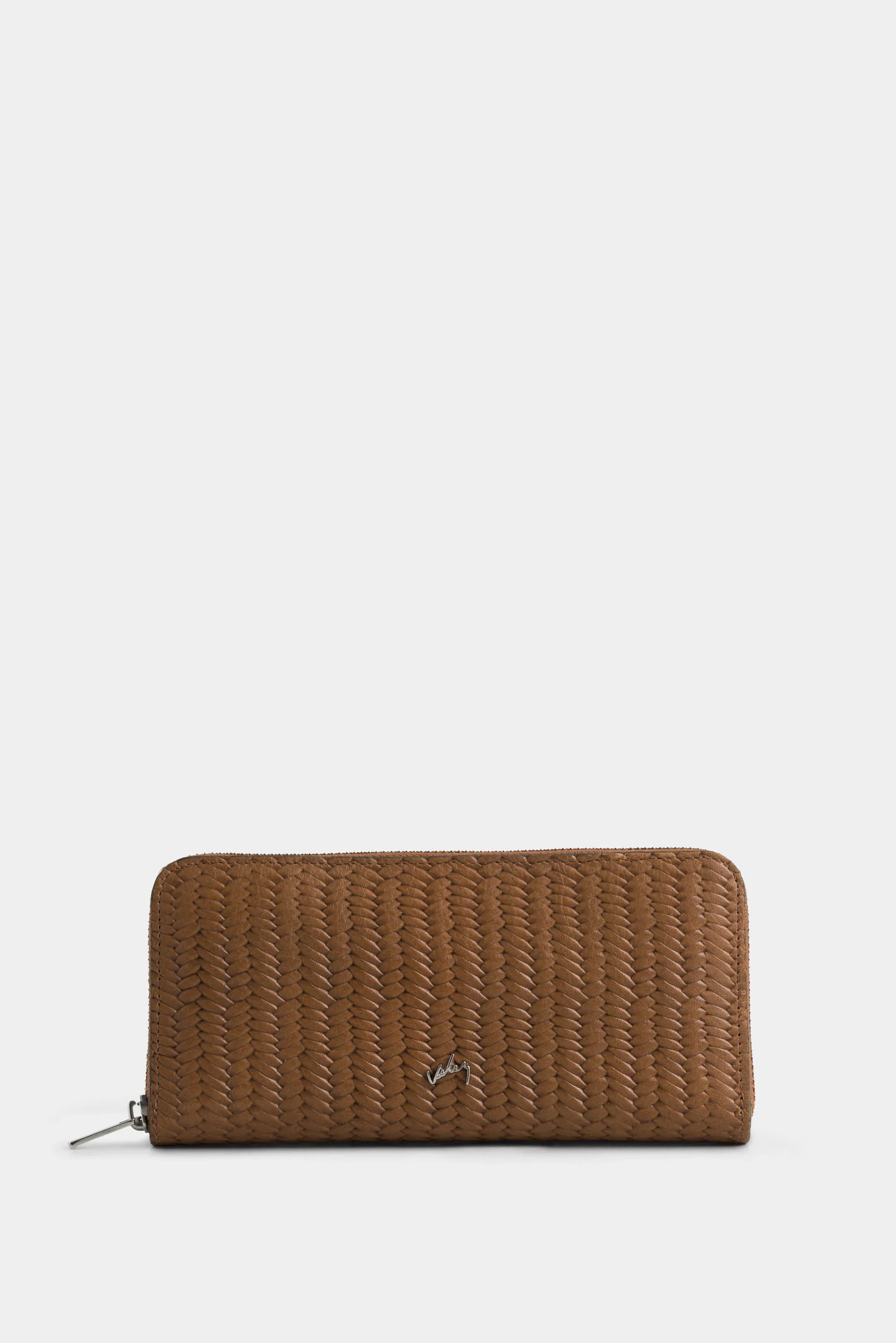 Tulle Leather Checkbook Holder for Women with Basketweave Embossing