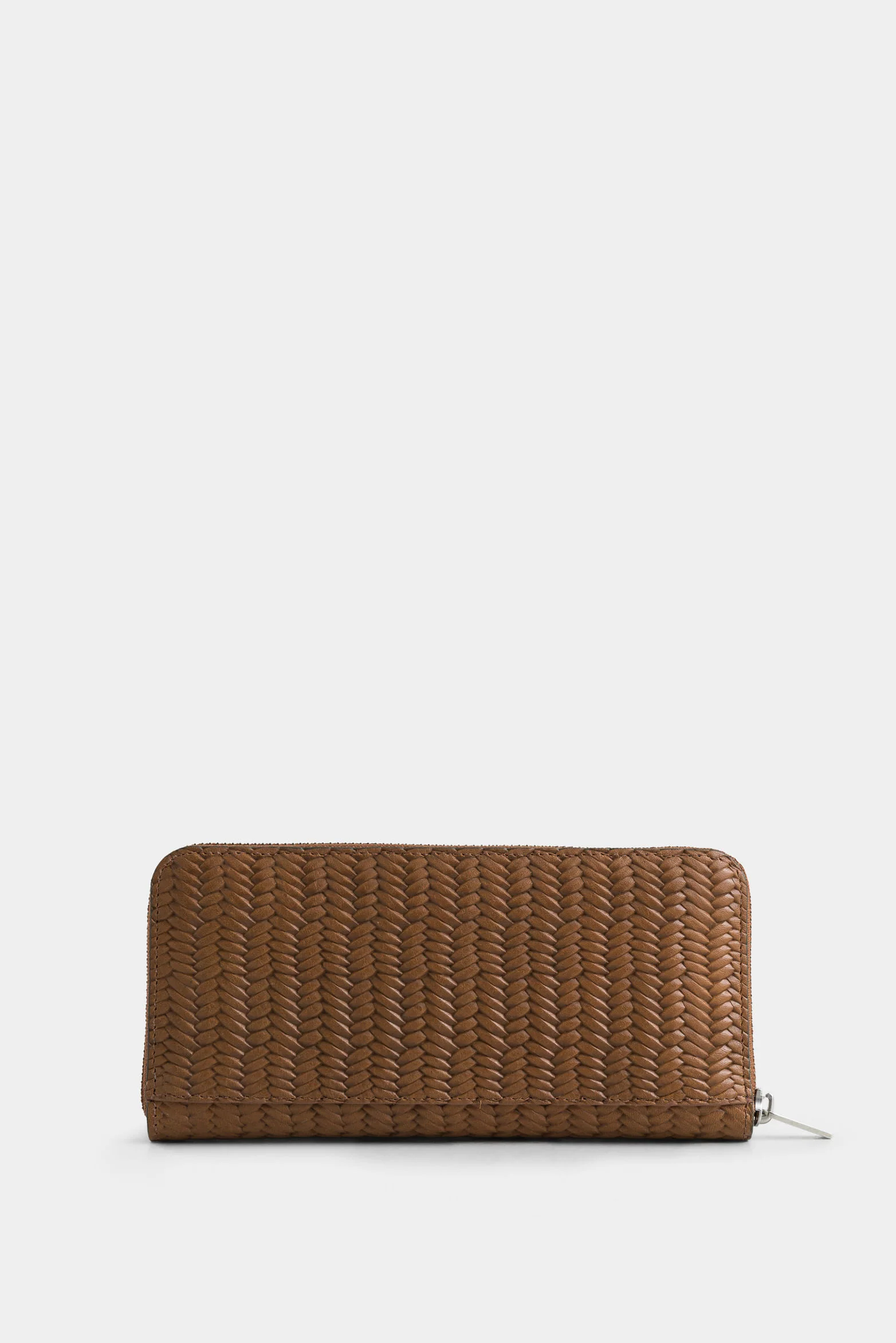 Tulle Leather Checkbook Holder for Women with Basketweave Embossing - Image 3