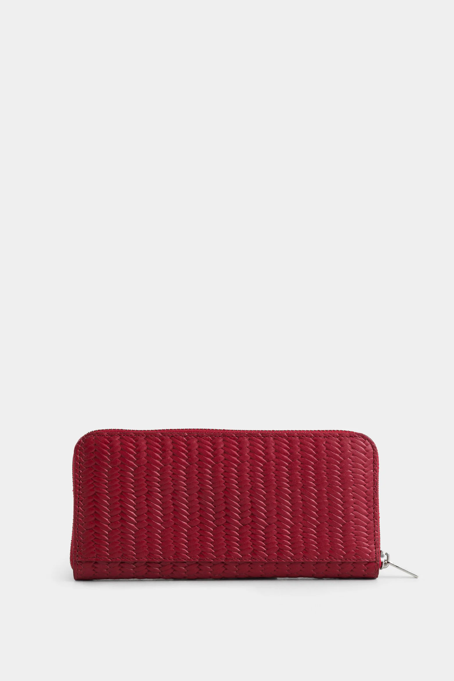 Tulle Leather Checkbook Holder for Women with Basketweave Embossing - Image 3