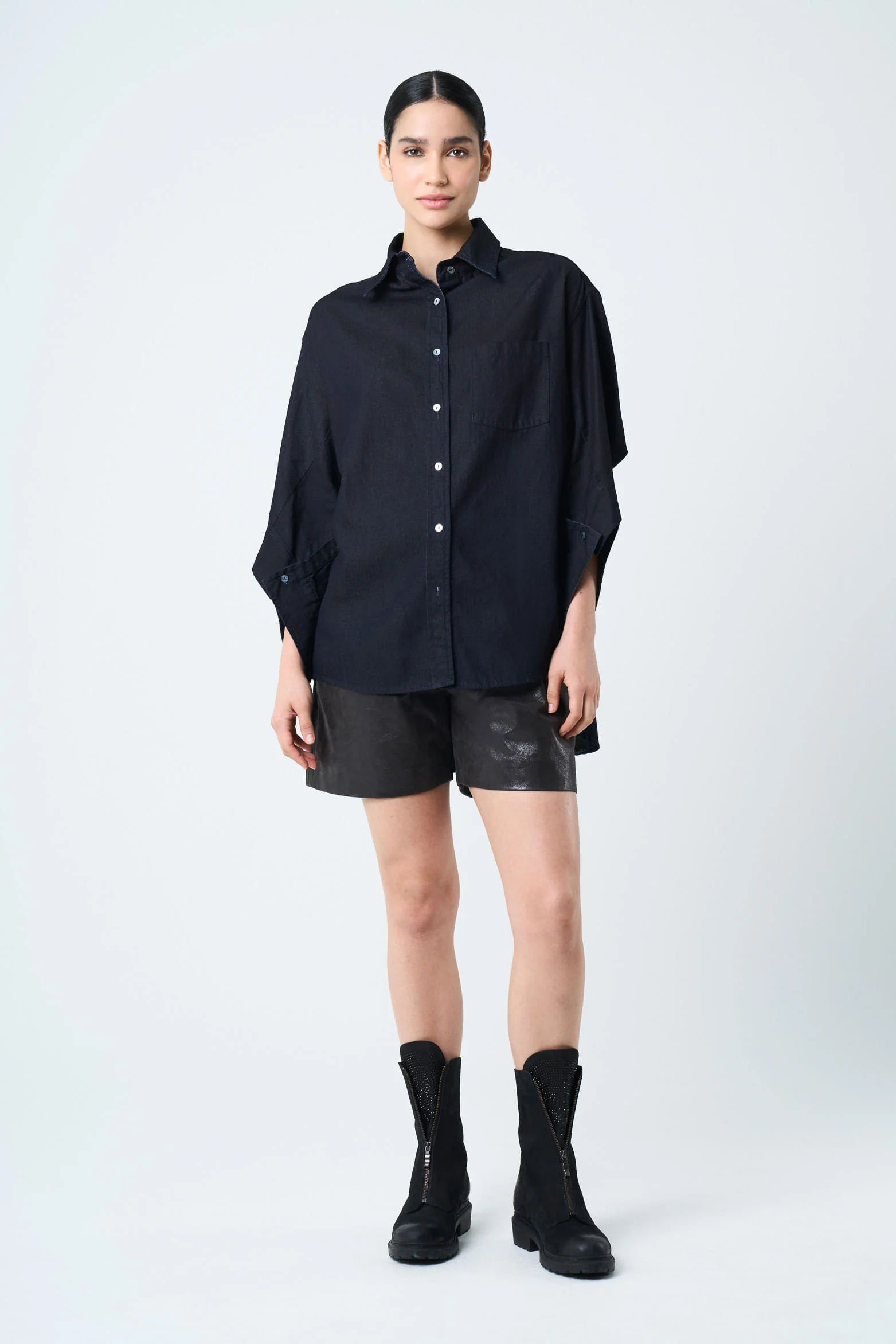 Vega waxed-effect women's shirt - Image 4