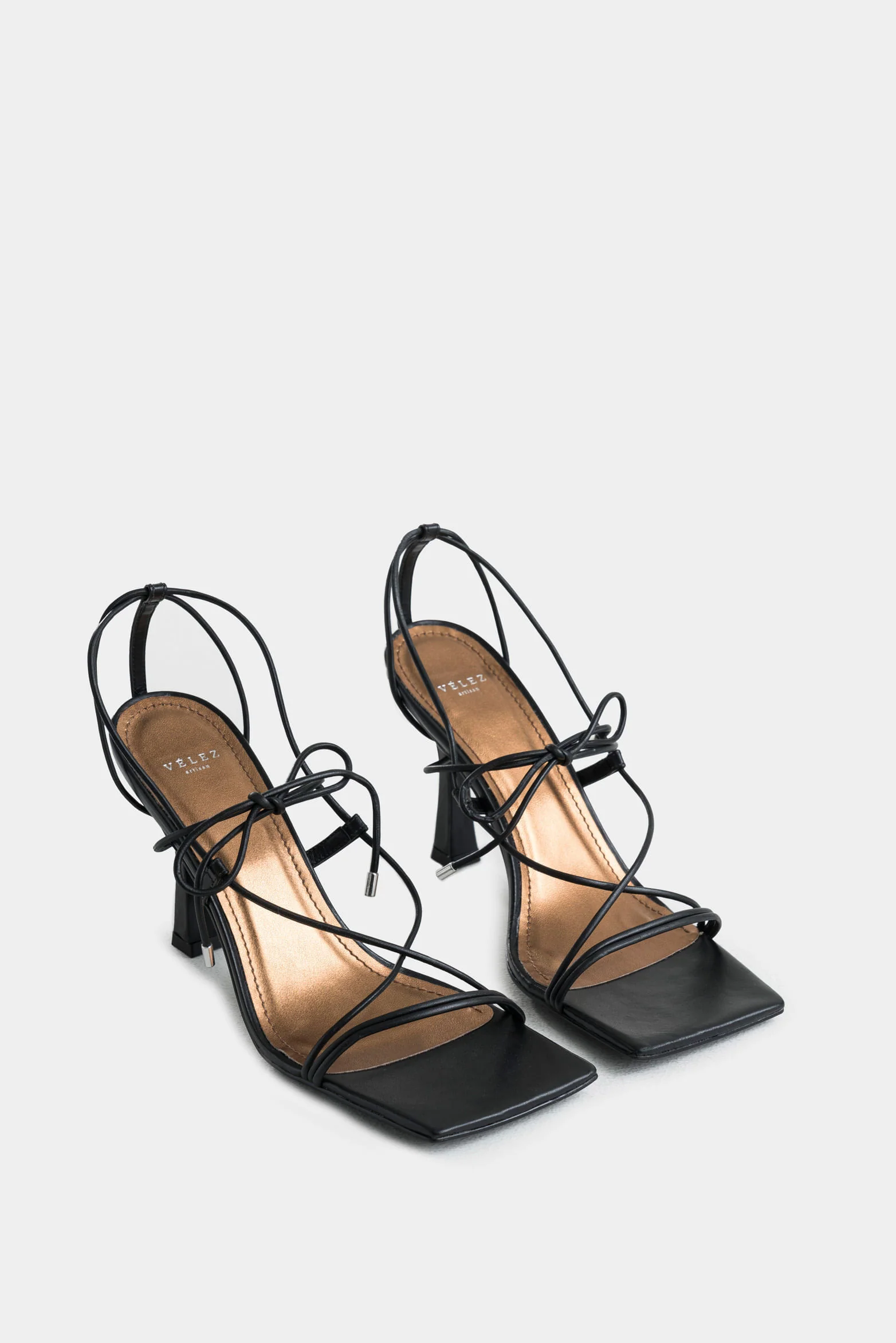 Vice Leather Heeled Sandals for Women, Knotted - Image 2