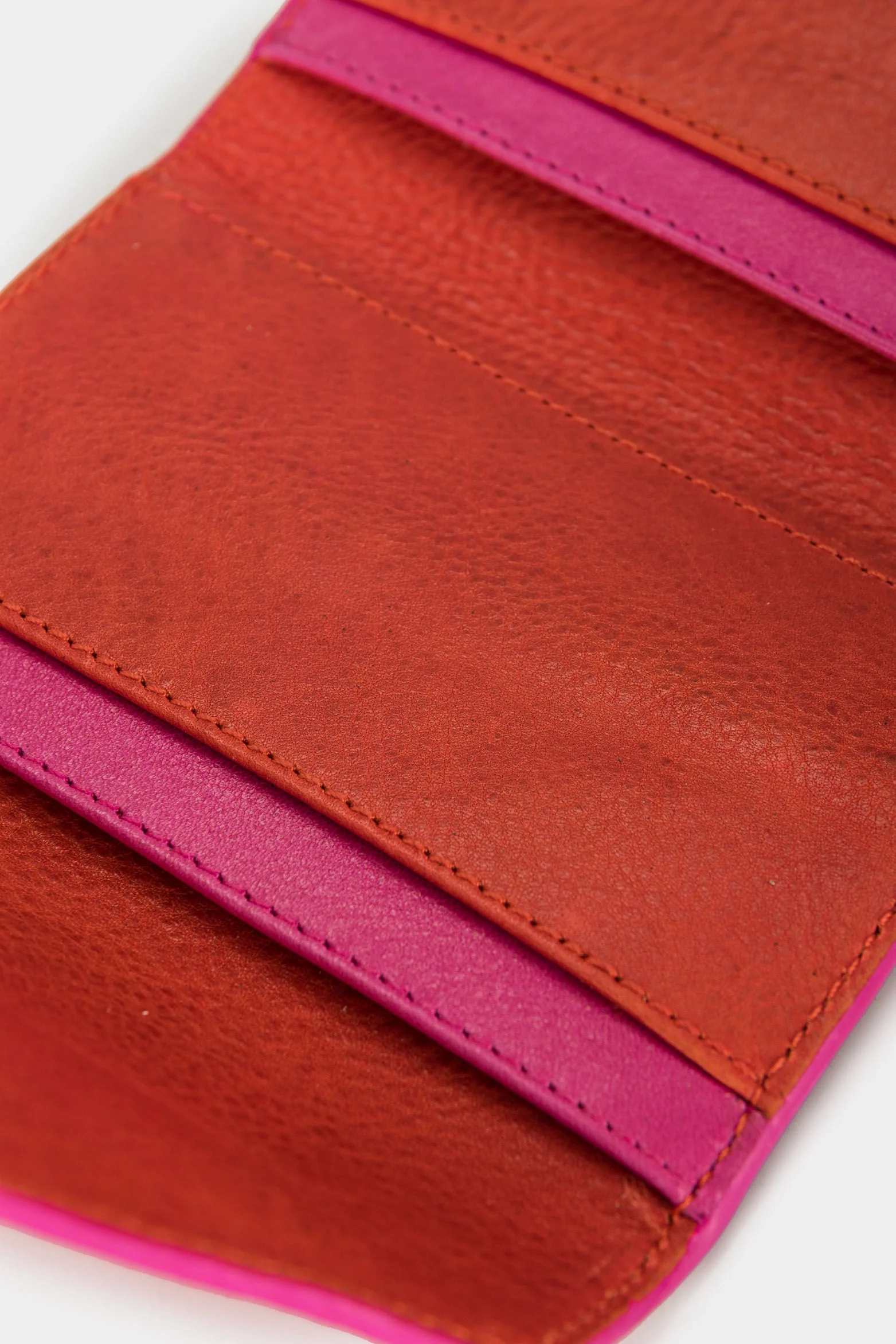 Women’s Anahi Card Holder in Orange Leather with Contrast Dye - Image 6