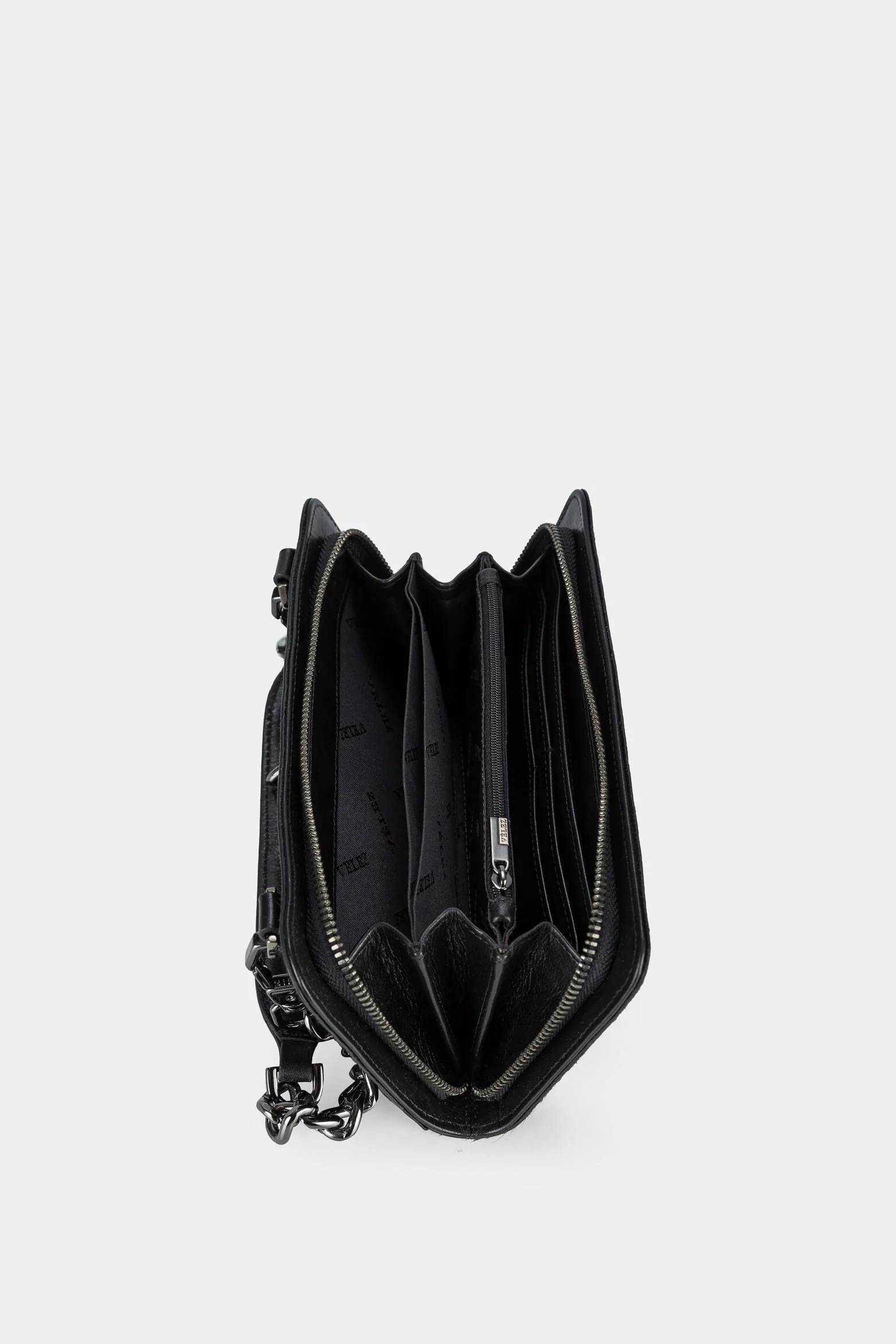 Women’s Angola Zip-Around Leather Wallet with Removable Chain Strap - Image 2