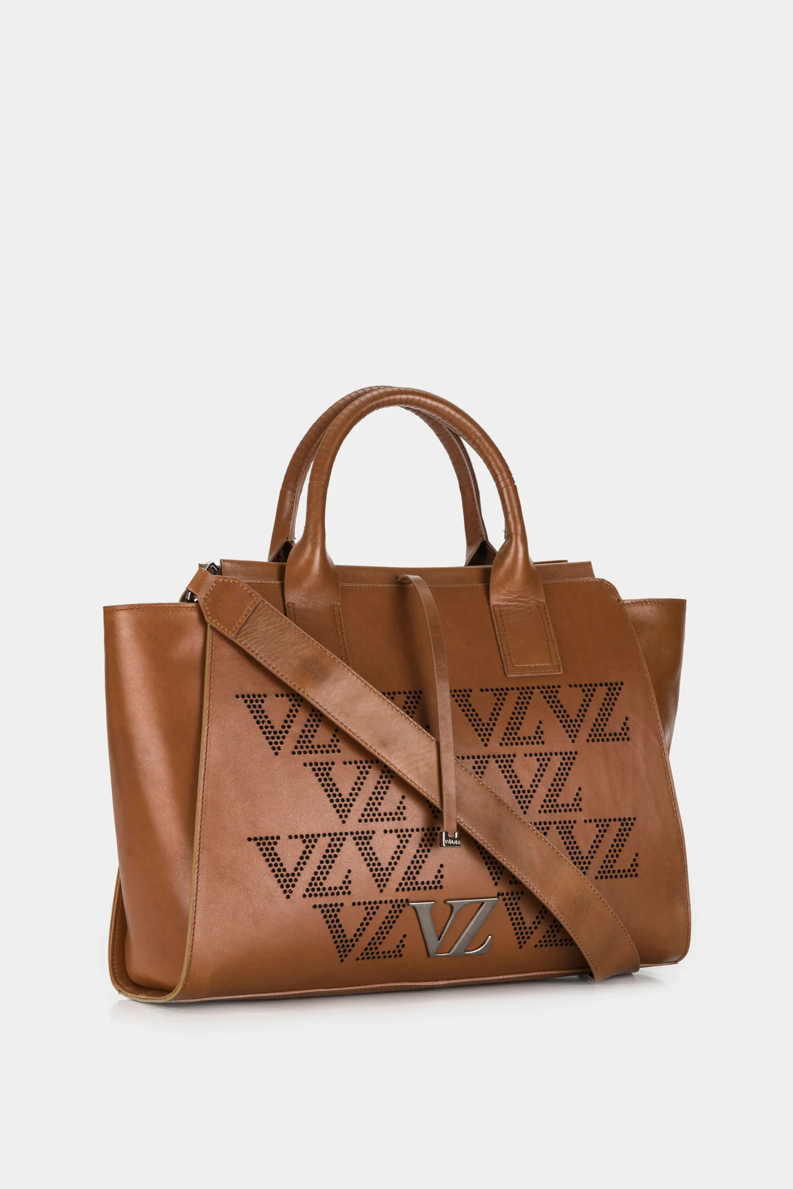 Women’s Antwerp Leather Shopper Handbags with VZ Monogram - Image 2