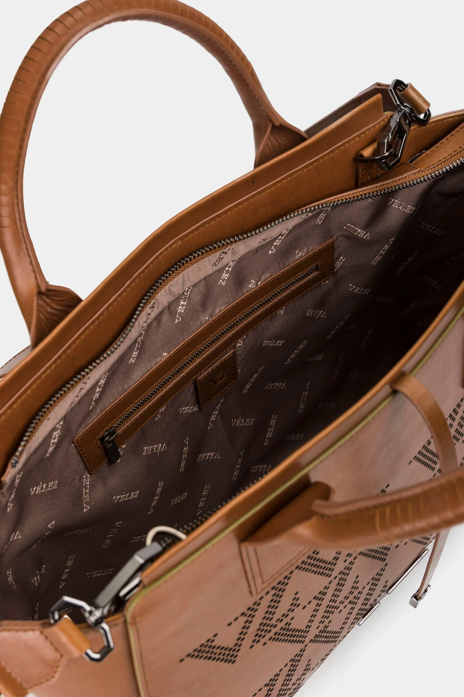 Women’s Antwerp Leather Shopper Handbags with VZ Monogram - Image 8
