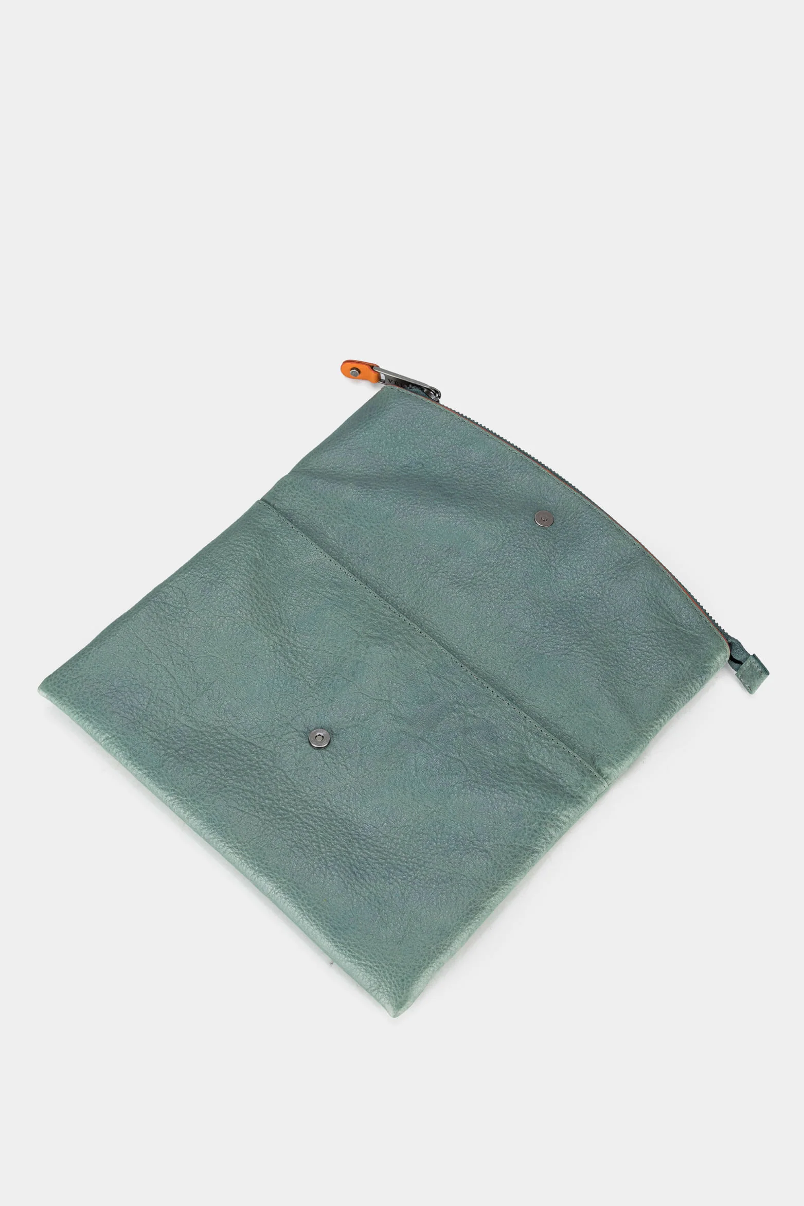 Women’s Borneo Cosmetic Pouch in Aquamarine Leather - Image 2