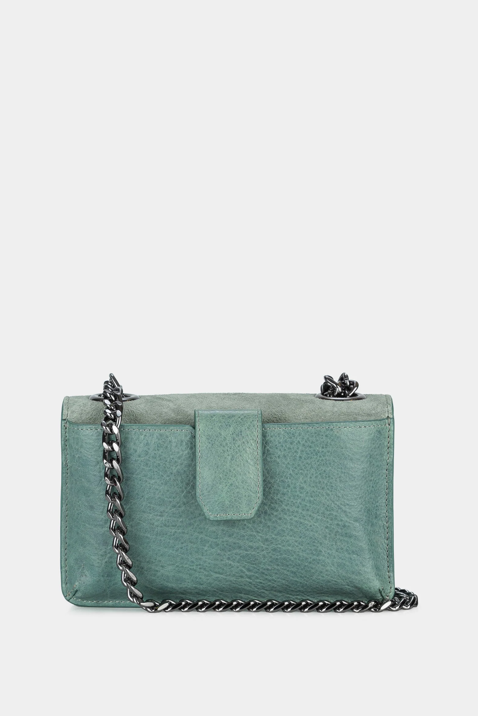 Women’s Buddha Shoulder Handbags in Suede with Removable Chain - Image 3