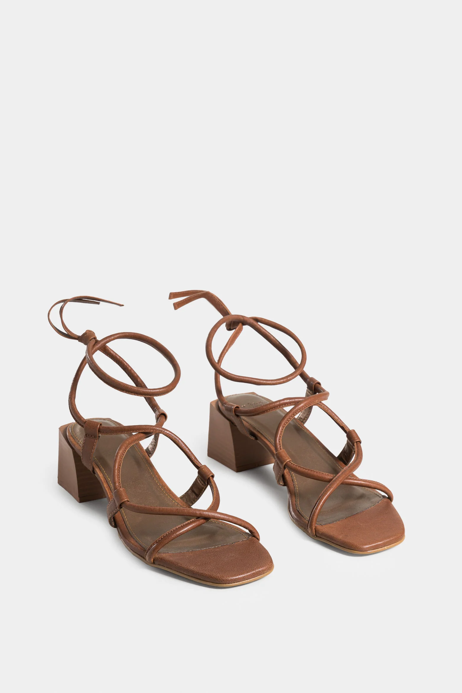 Women’s Caletea Heeled Sandal in Leather with Thin Straps - Image 2