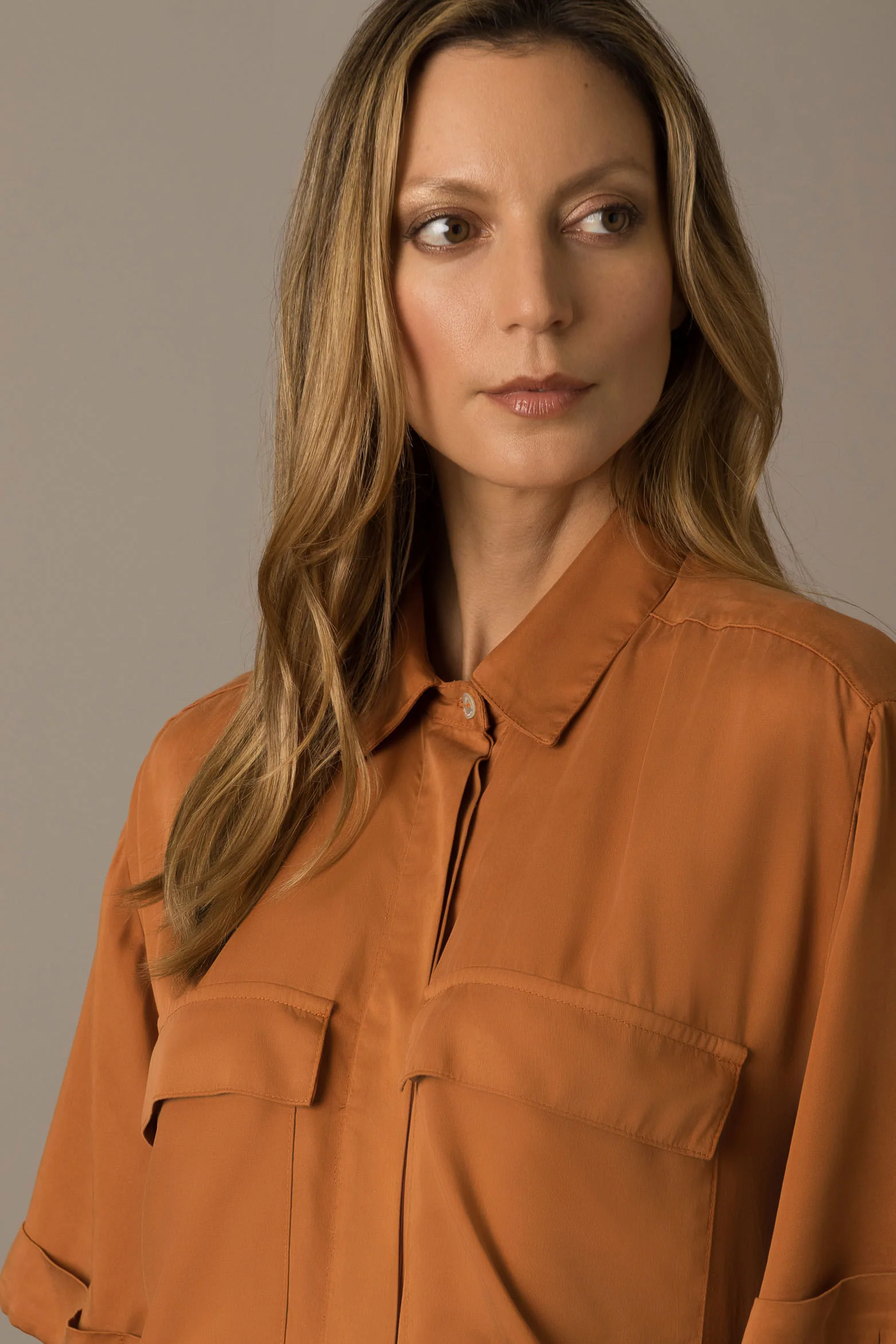 Women’s Citara Shirt Dress with Subtle Shine - Image 2