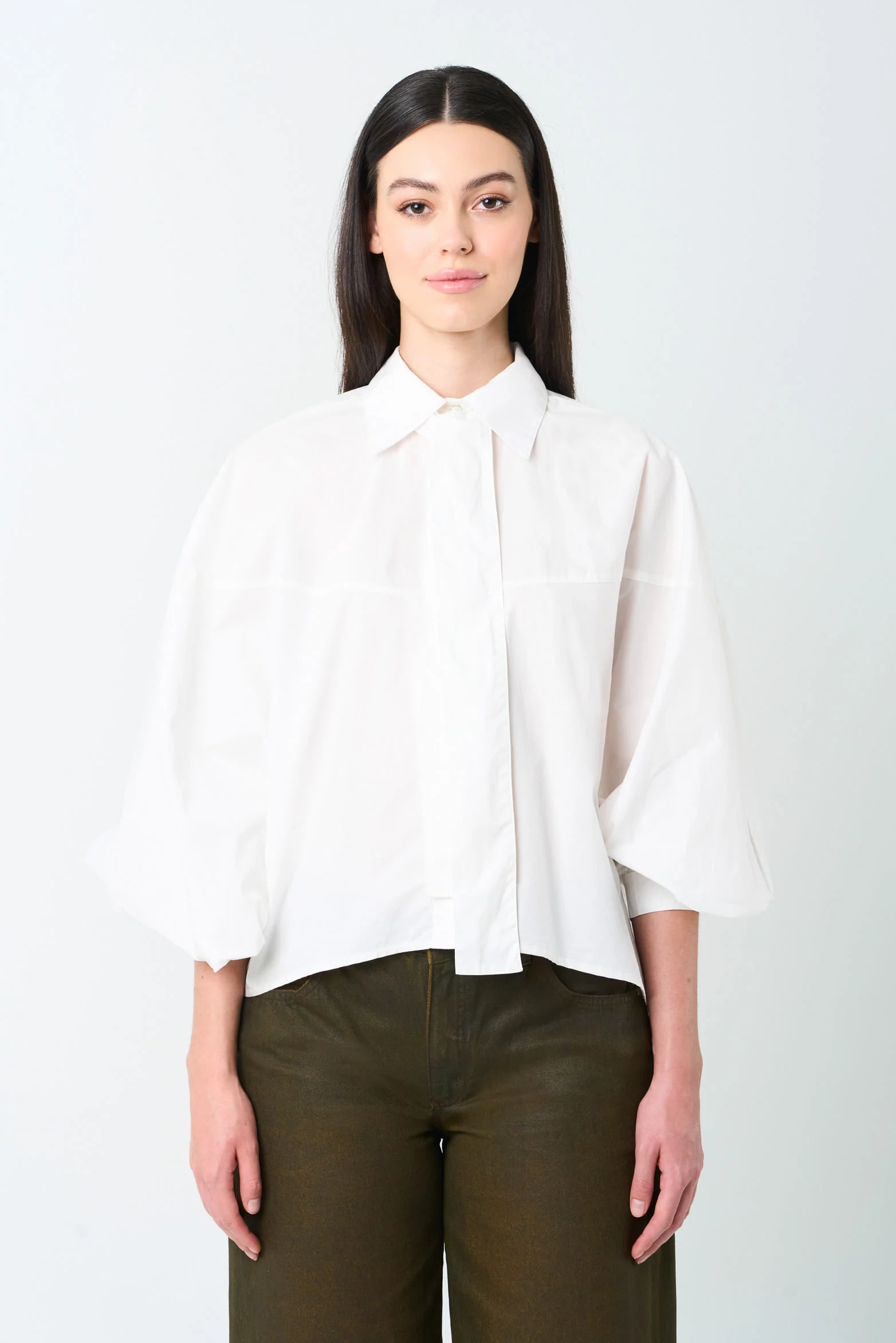 Women’s Cleo Long-Sleeve Balloon-Silhouette Shirt