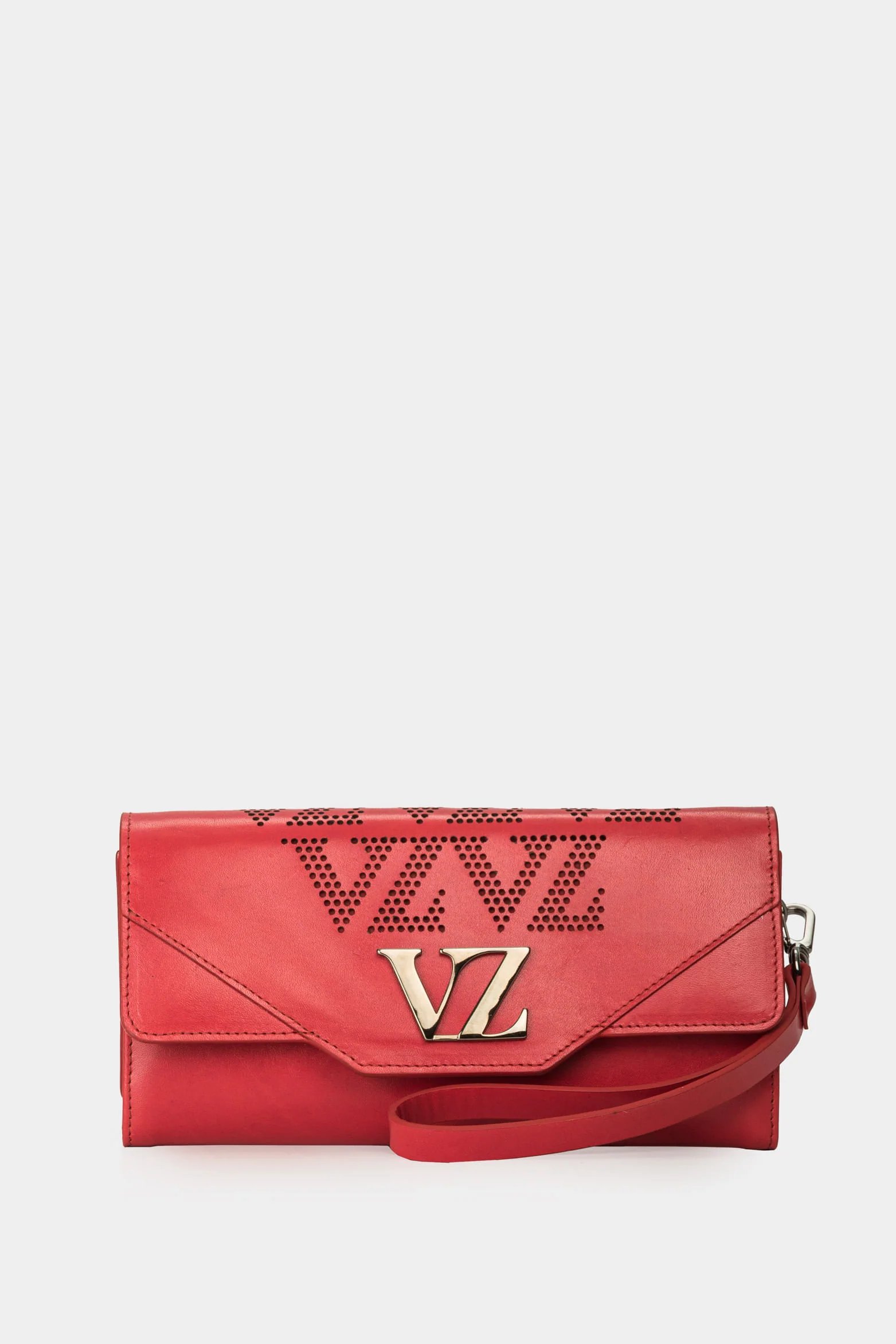 Women’s Damasco Accordion Wallet in Leather with Perforated Detail