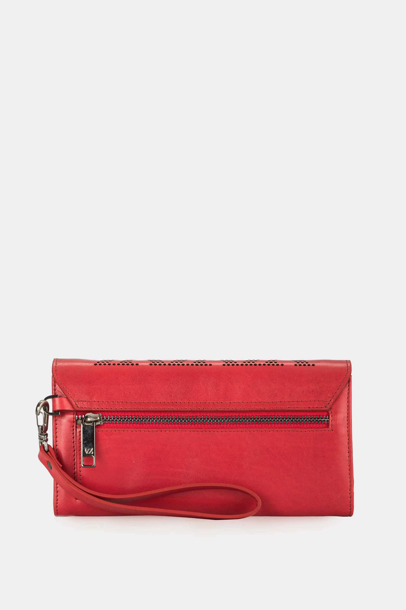 Women’s Damasco Accordion Wallet in Leather with Perforated Detail - Image 3