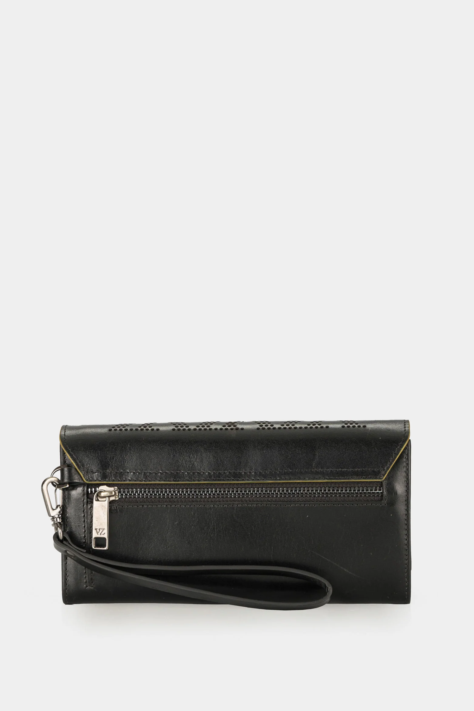 Women’s Damasco Accordion Wallet in Leather with Perforated Detail - Image 3