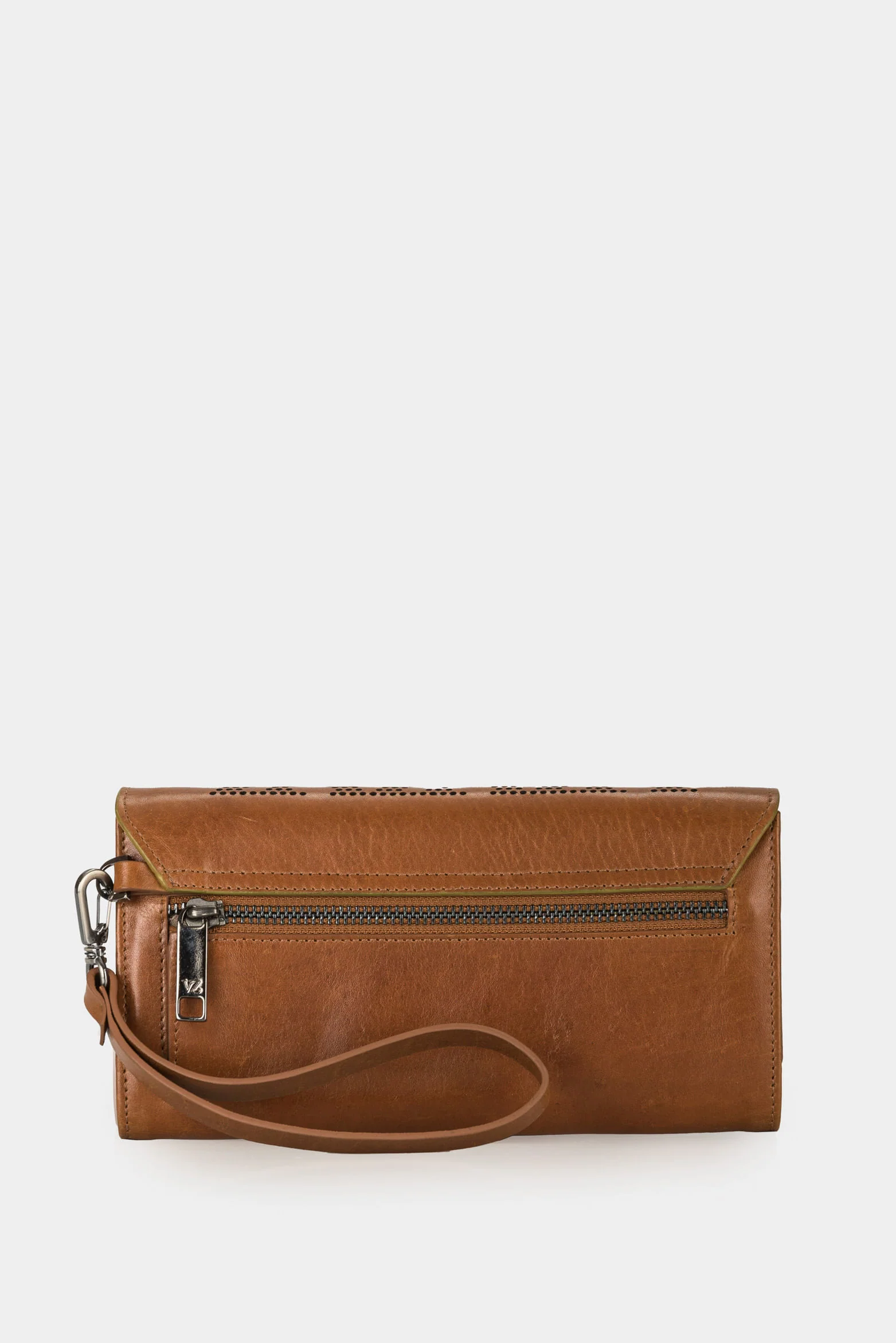 Women’s Damasco Accordion Wallet in Leather with Perforated Detail - Image 3