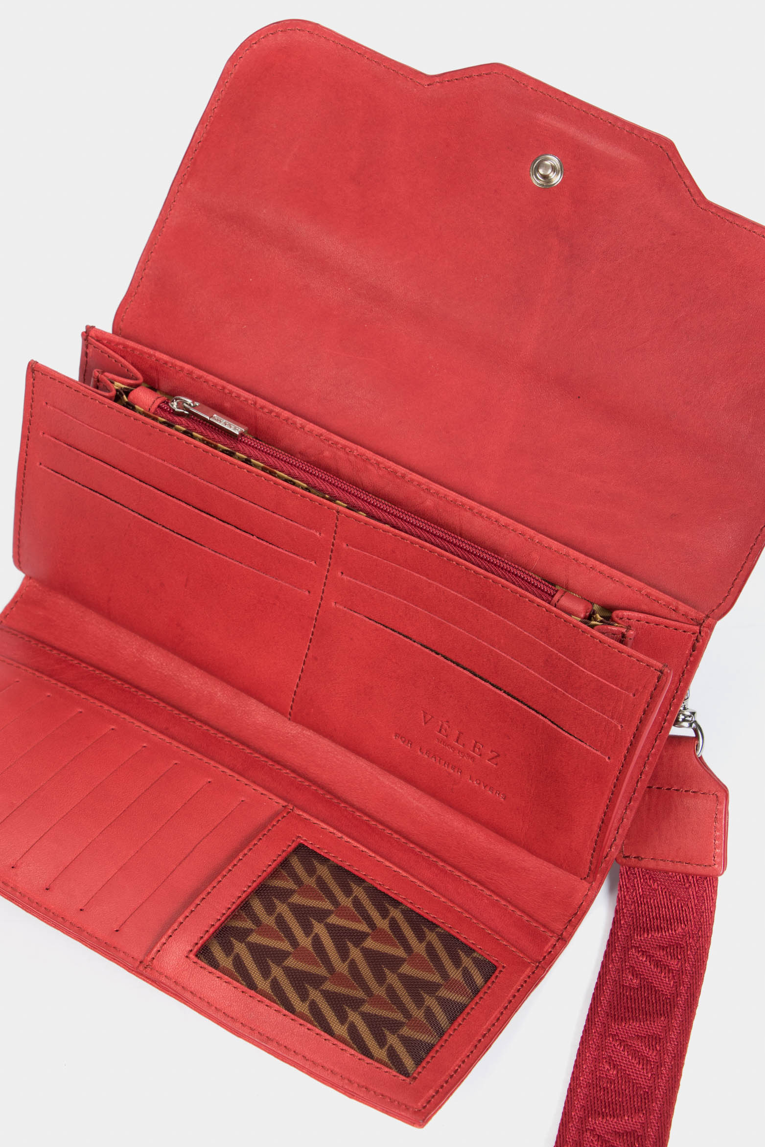 Women’s Damascus VZ Monogram Wallet in Embossed Red Leather - Image 2