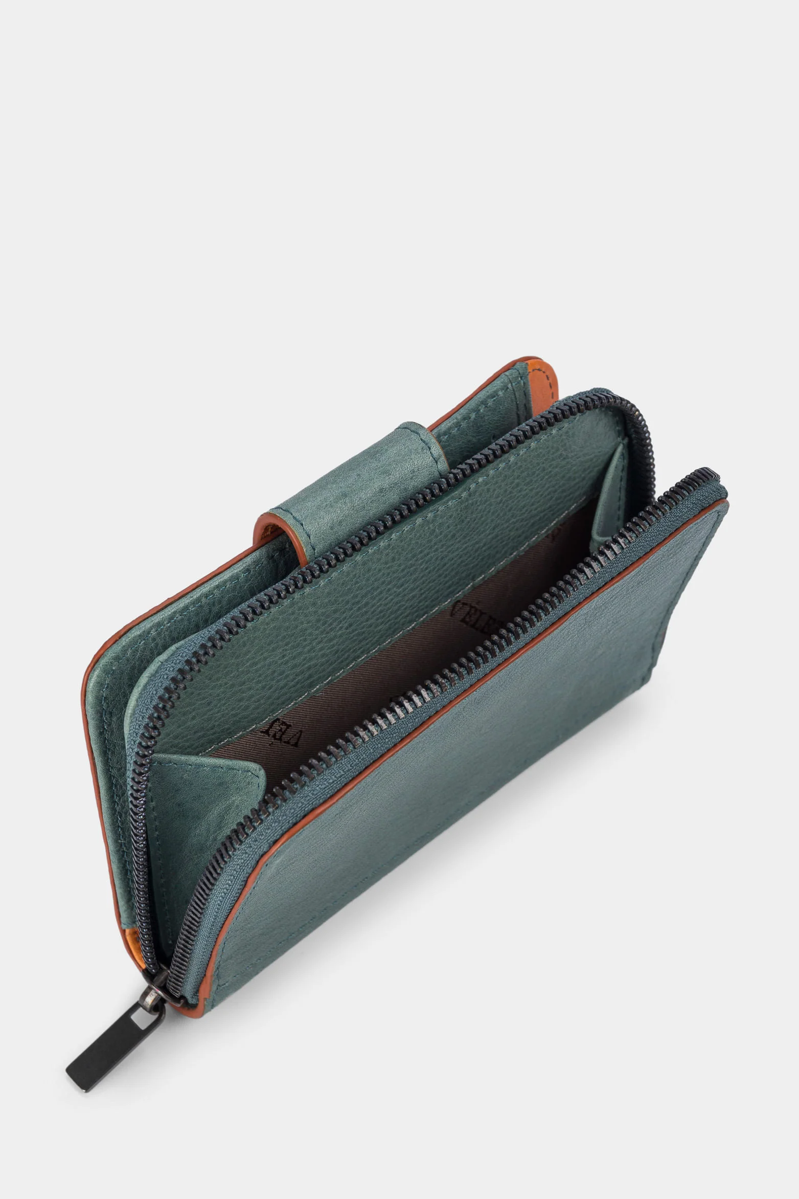 Women’s Dijon Wallet in Aquamarine Leather with Color Contrast - Image 5