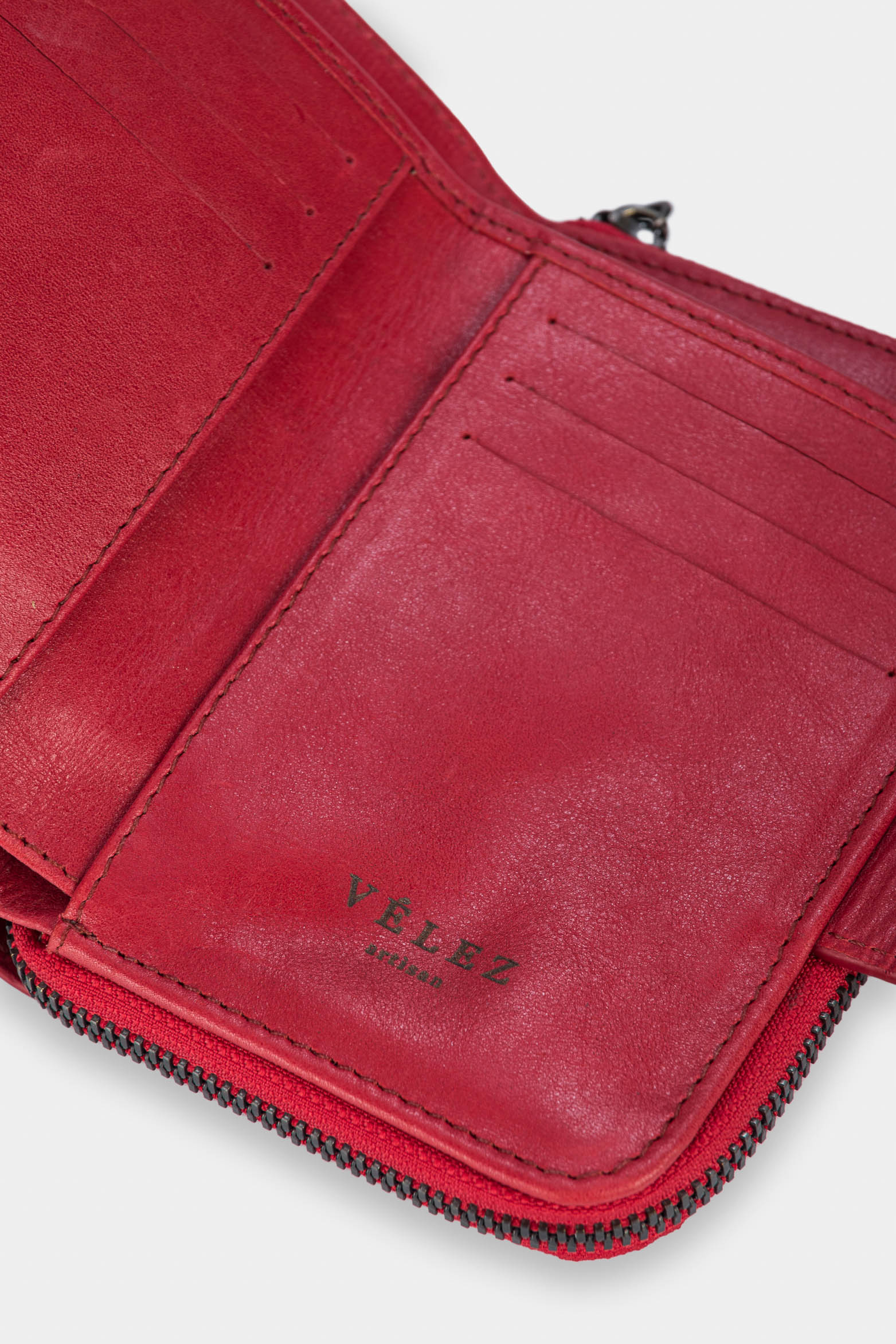 Women’s Dijon Wallet in Red Leather - Image 6
