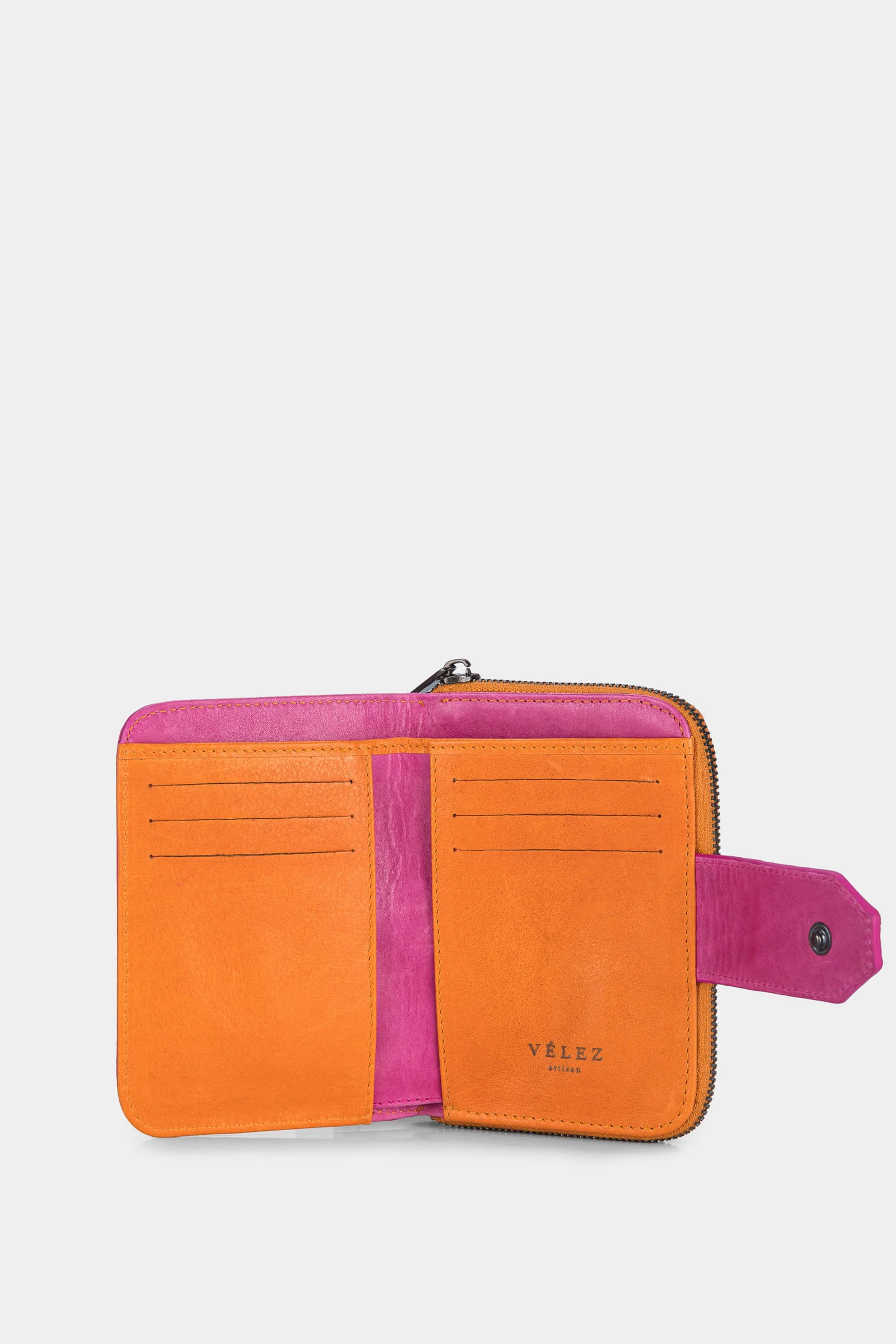 Women’s Dijon Wallet in Yellow Leather with Color Contrast - Image 2