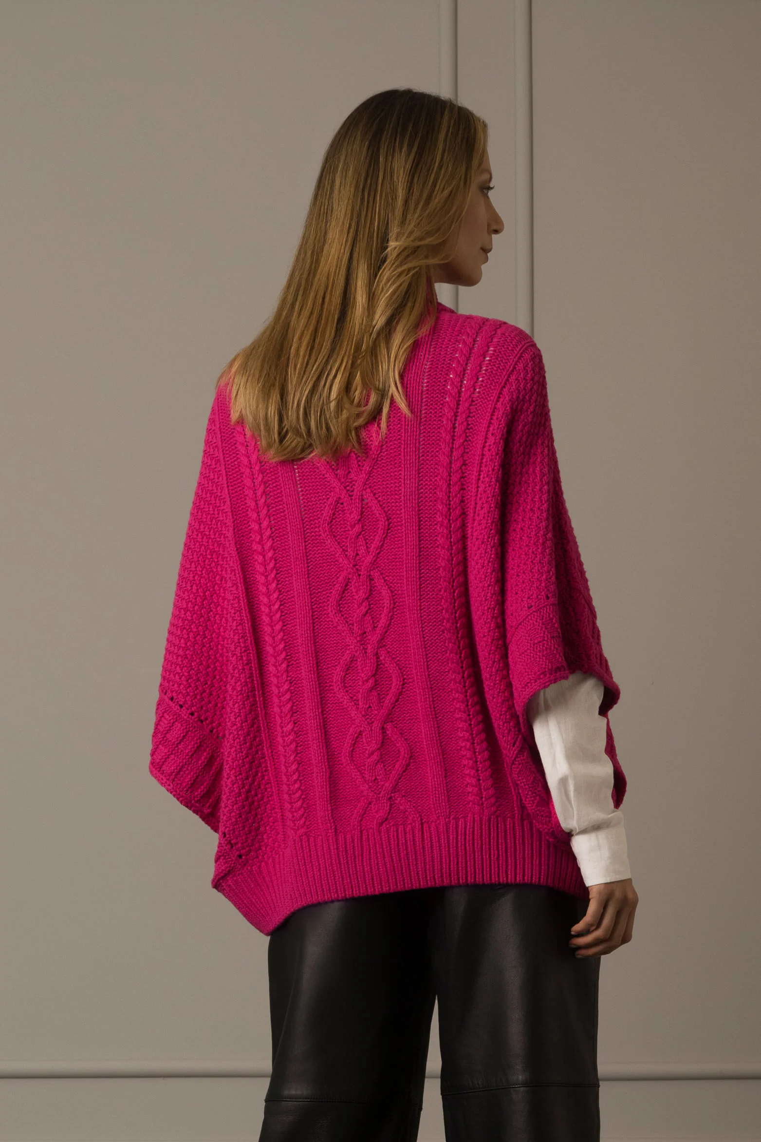 Women’s Dubai Knit Poncho with Turtleneck - Image 4