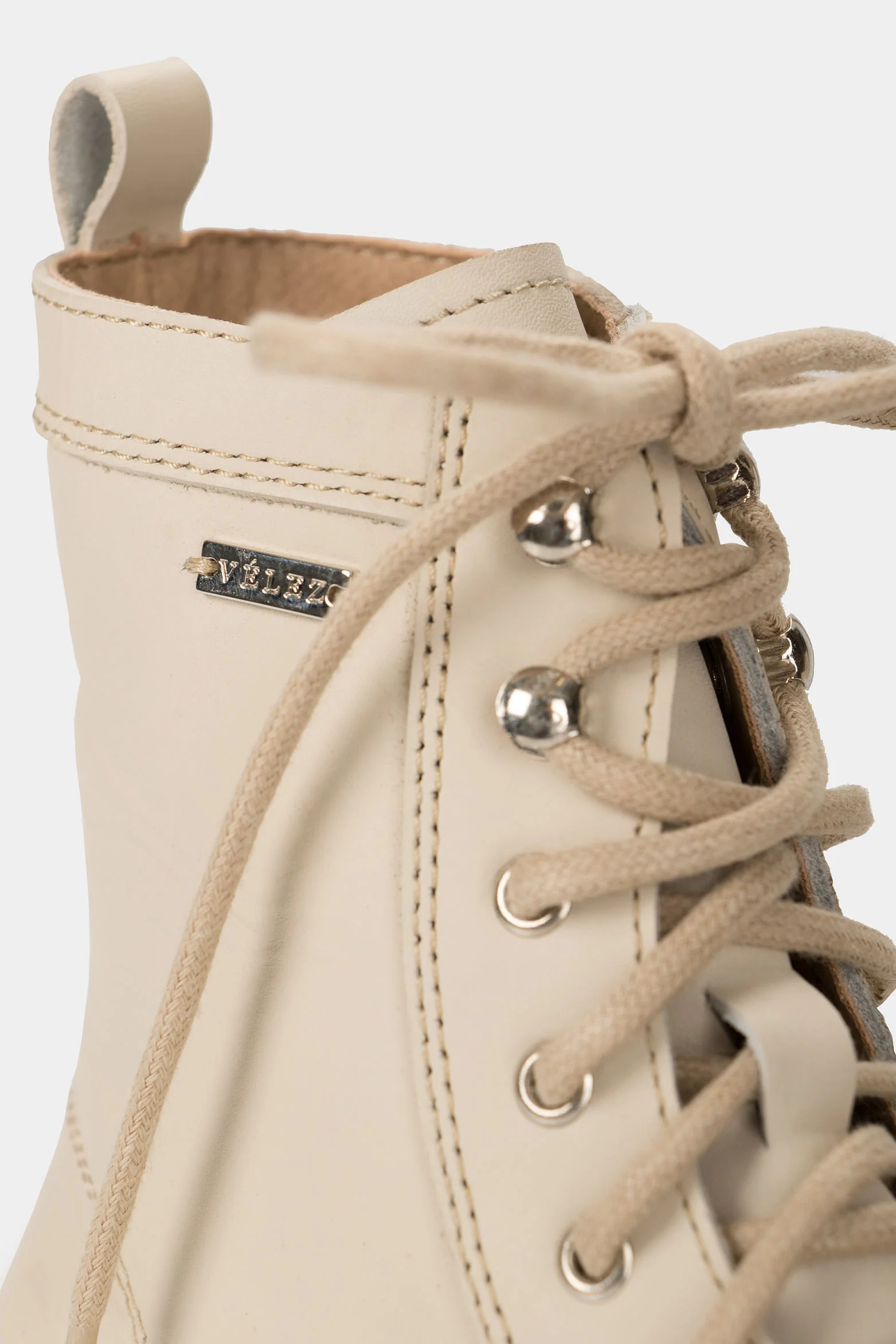 Women’s Hacker Monochrome Flat Boots in Beige - Image 5