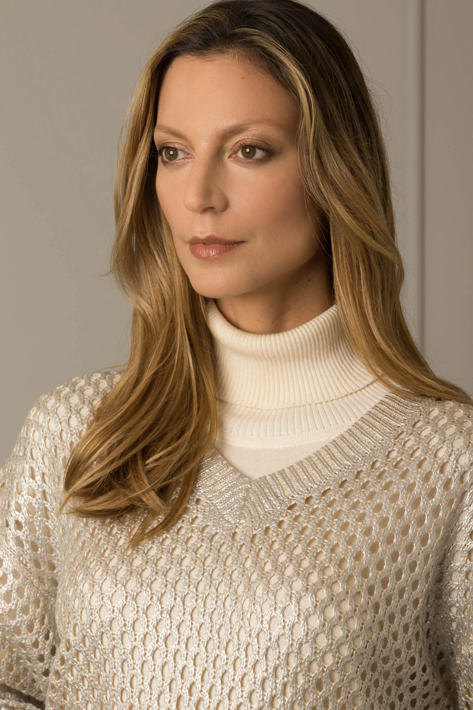 Women’s Hanoi Sweater in Silver Metallic Knit XX - Image 3
