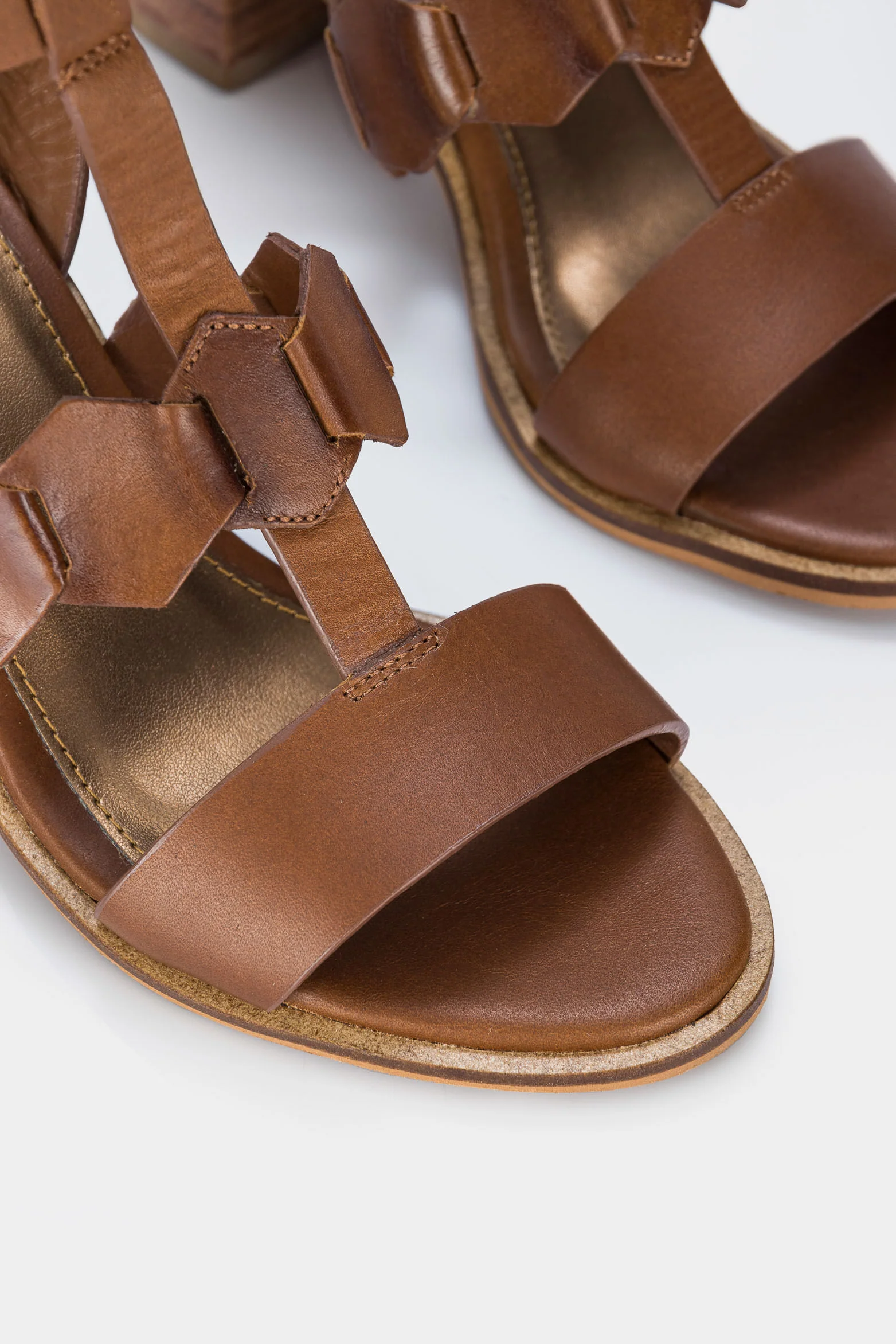 Women’s Iris Heeled Leather Sandal with Adjustable Strap at the Heel - Image 4