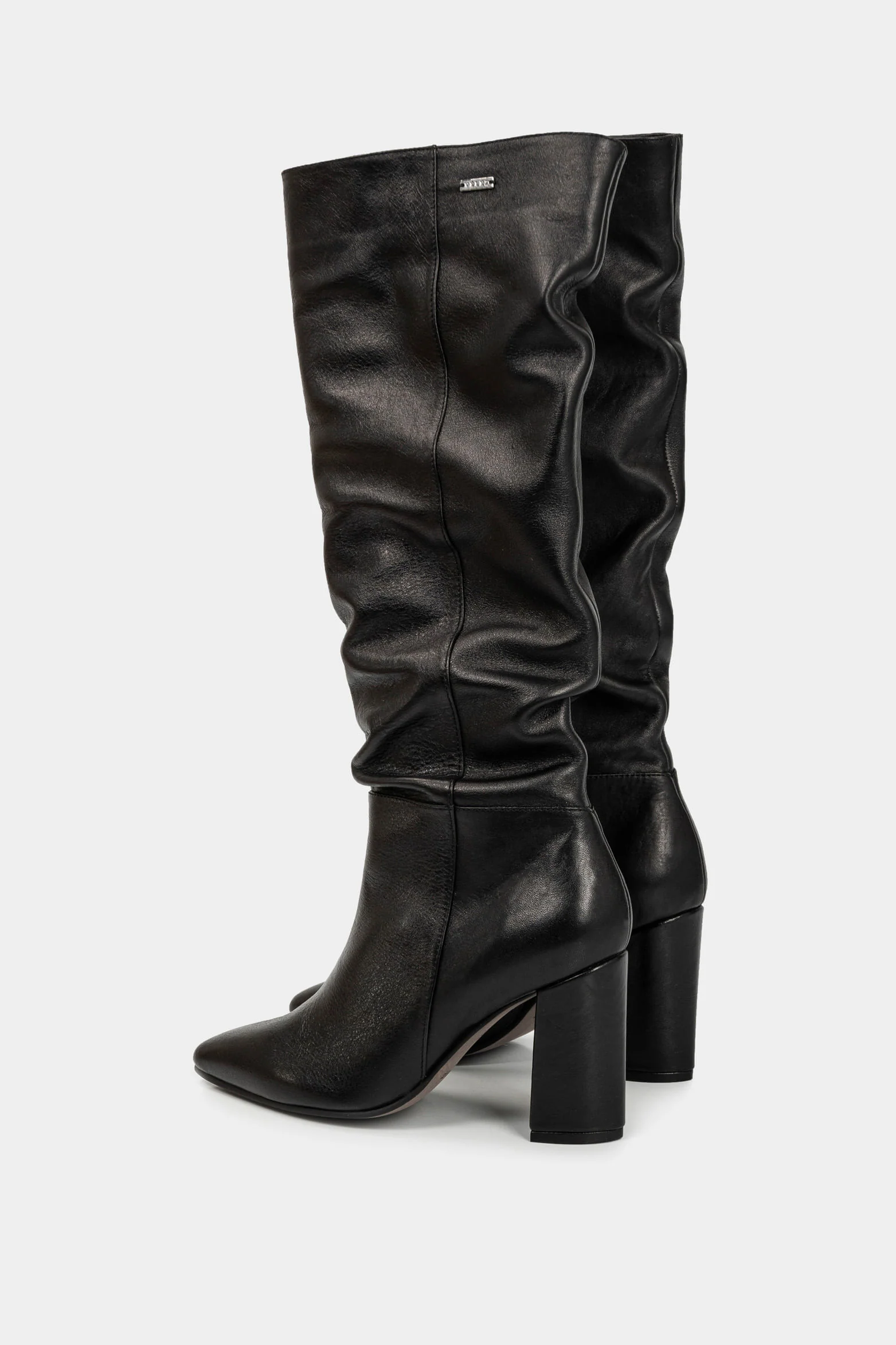 Women’s Kaskai Tall Leather Boots in Black with Pointed Toe - Image 3