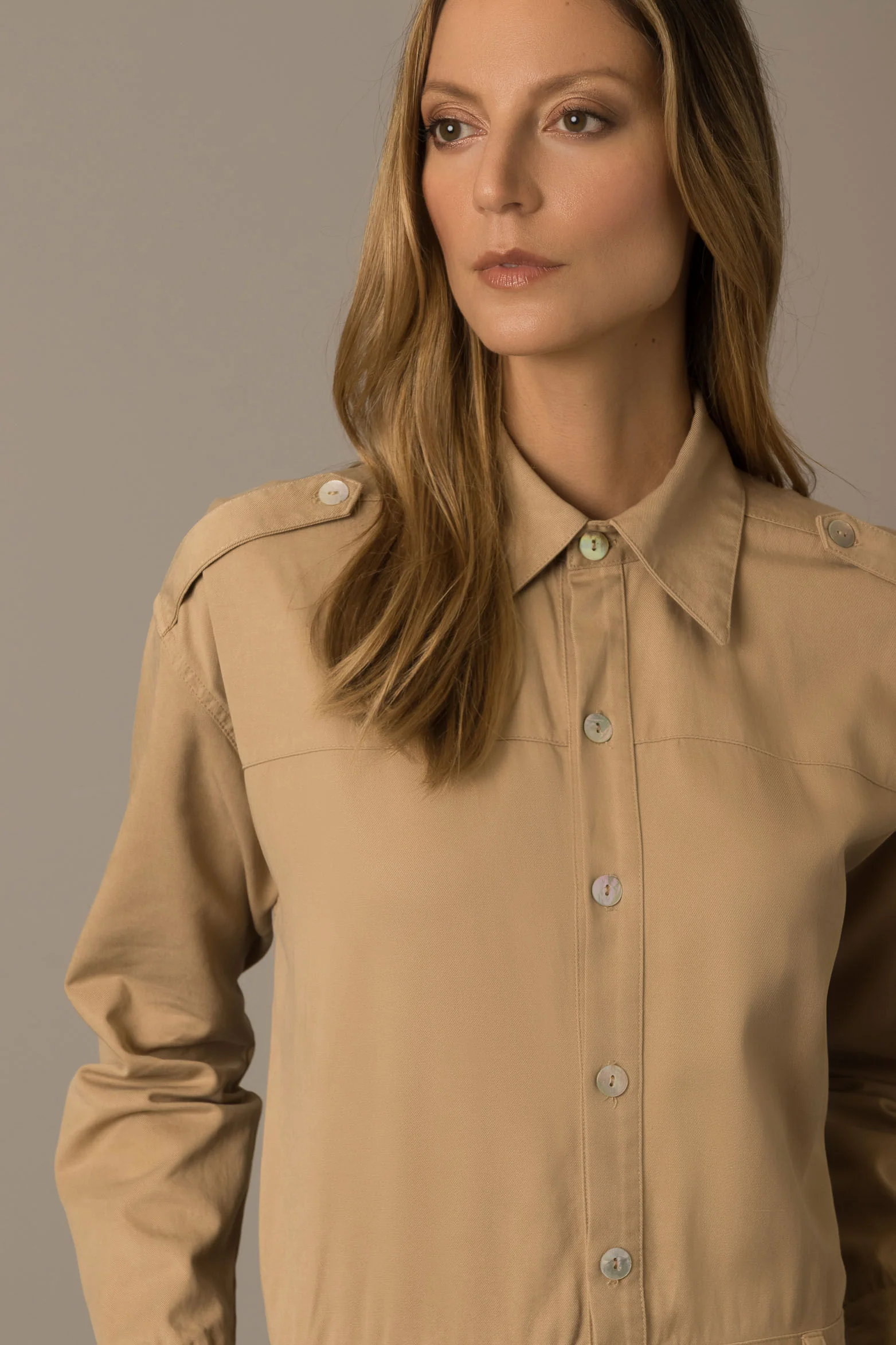 Women’s Kyoto Long-Sleeve Jumpsuit in Flat Weave - Image 2
