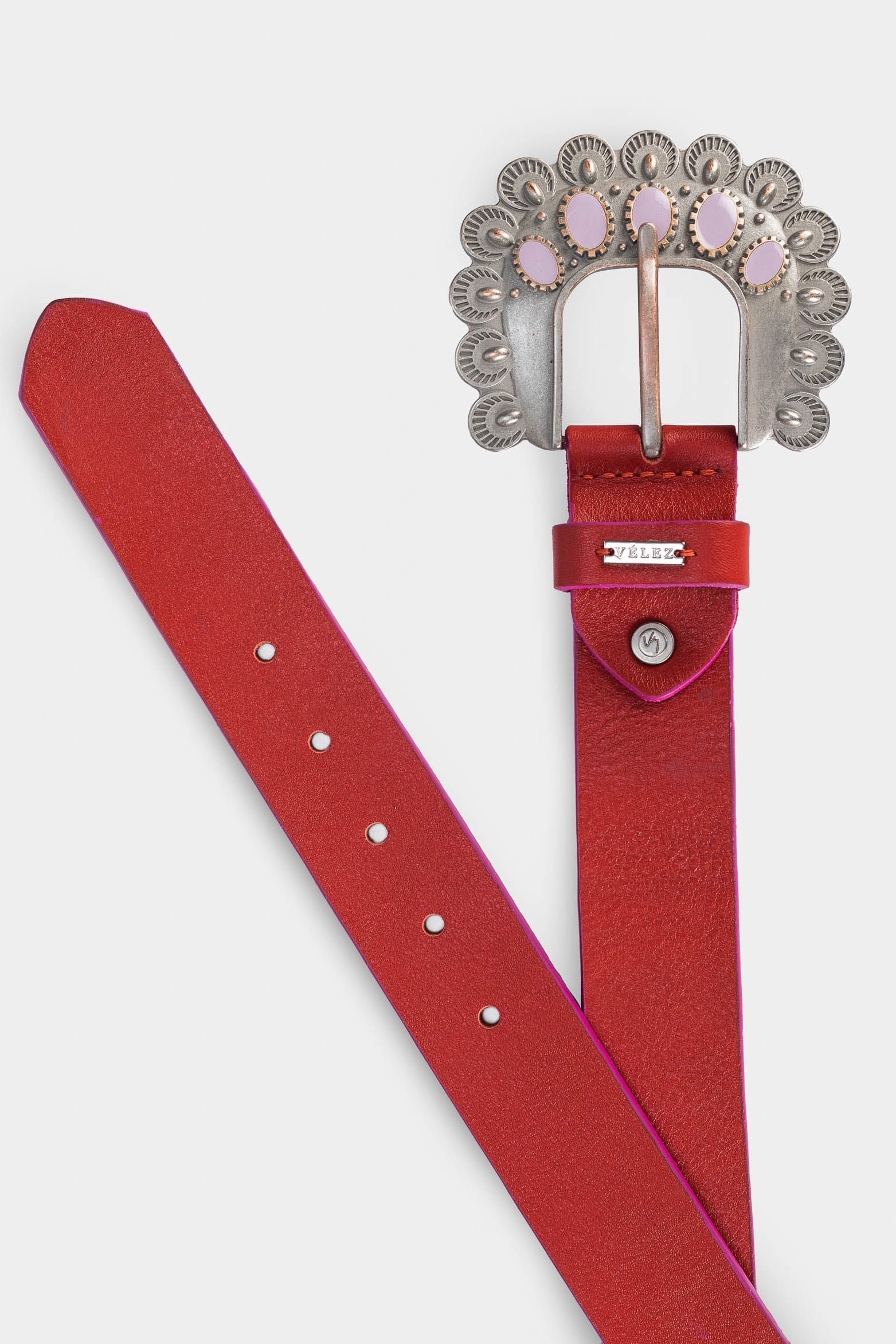 Women’s Mars Single-Sided Leather Belt with Rustic Buckle - Image 2