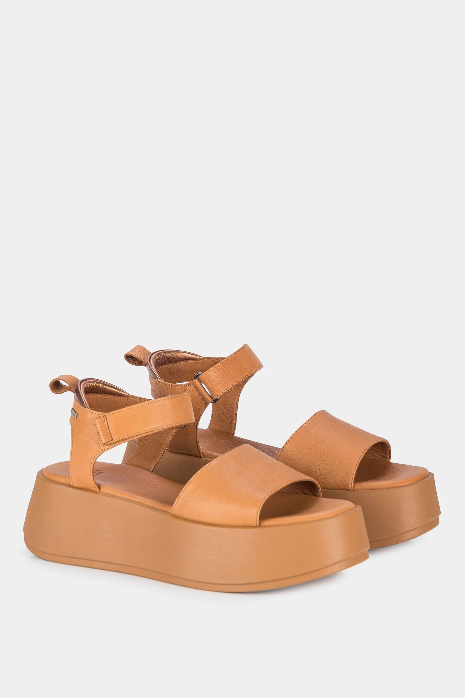 Women’s Milan Platform Sandals in Leather with Natural Shine - Image 2