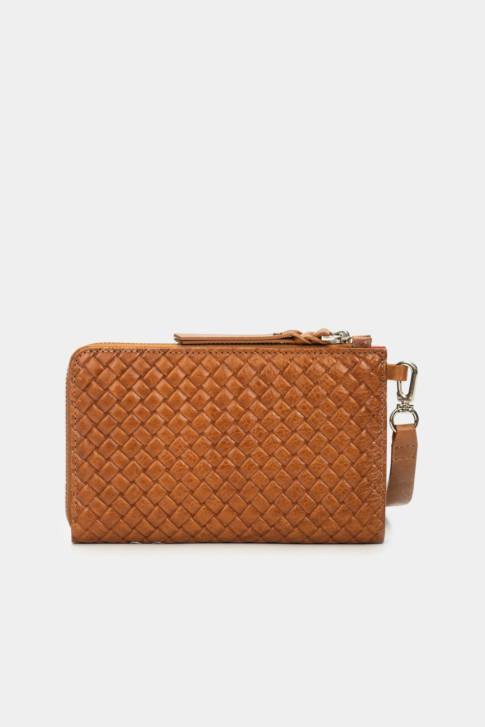 Women’s Moss Wallet in Embossed Honey Leather with Woven Look - Image 3