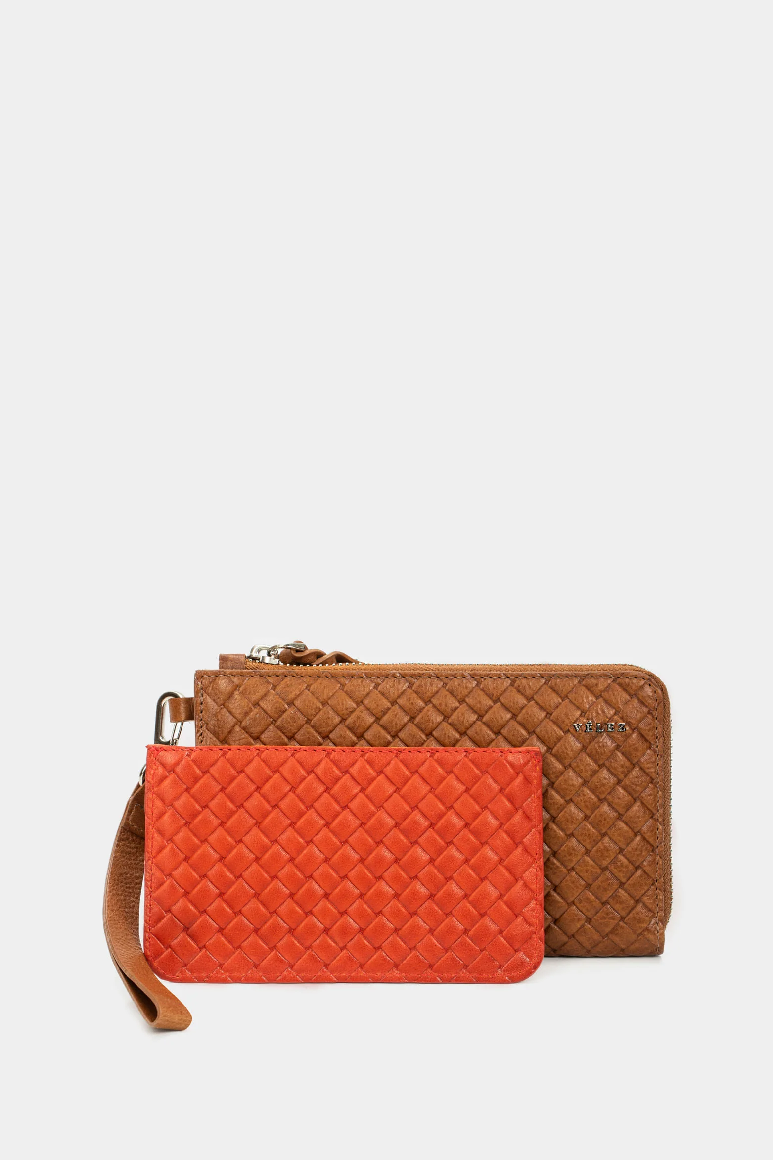 Women’s Moss Wallet in Embossed Honey Leather with Woven Look - Image 4