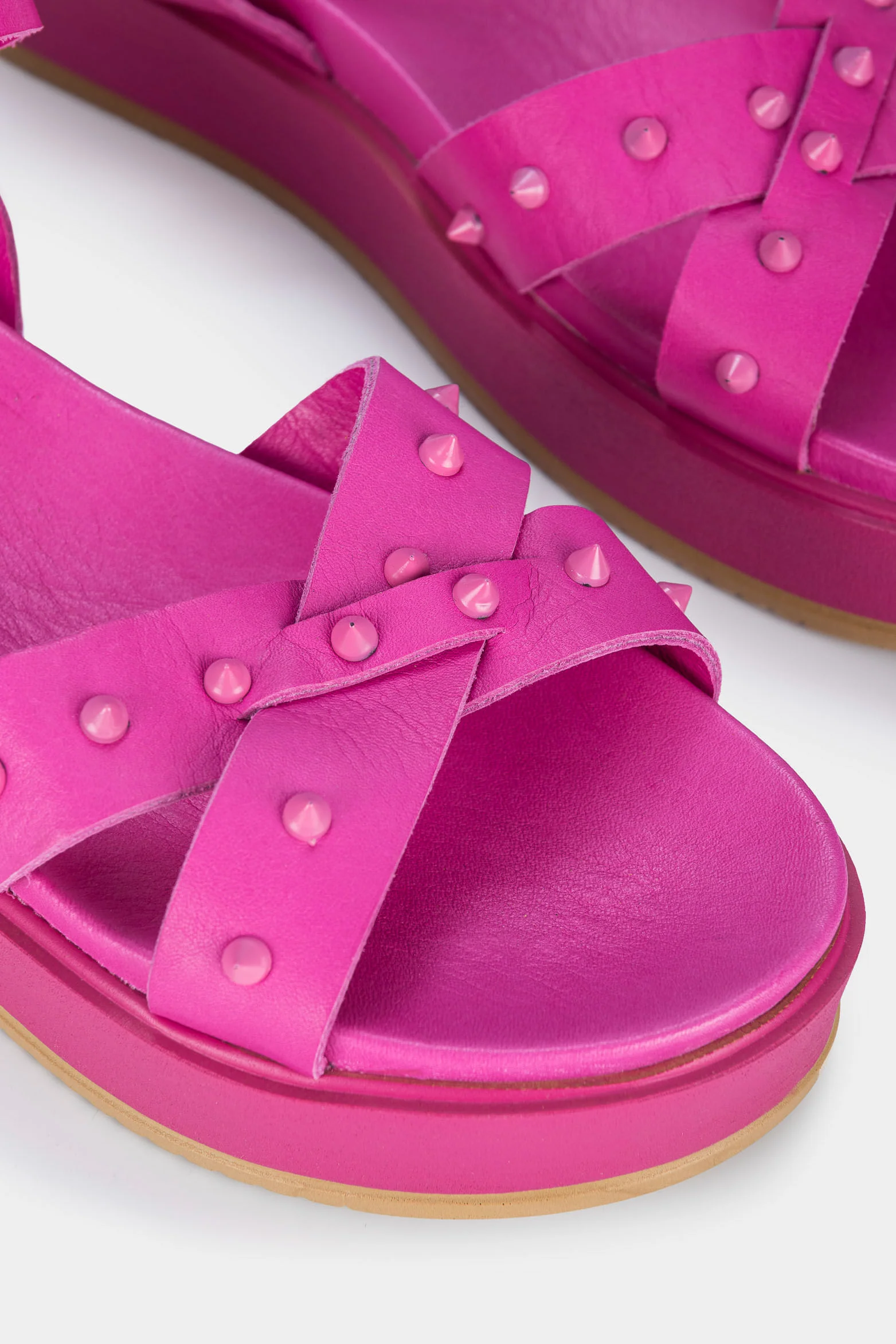 Women’s Palau Platform Leather Sandals with Metal Studs - Image 4