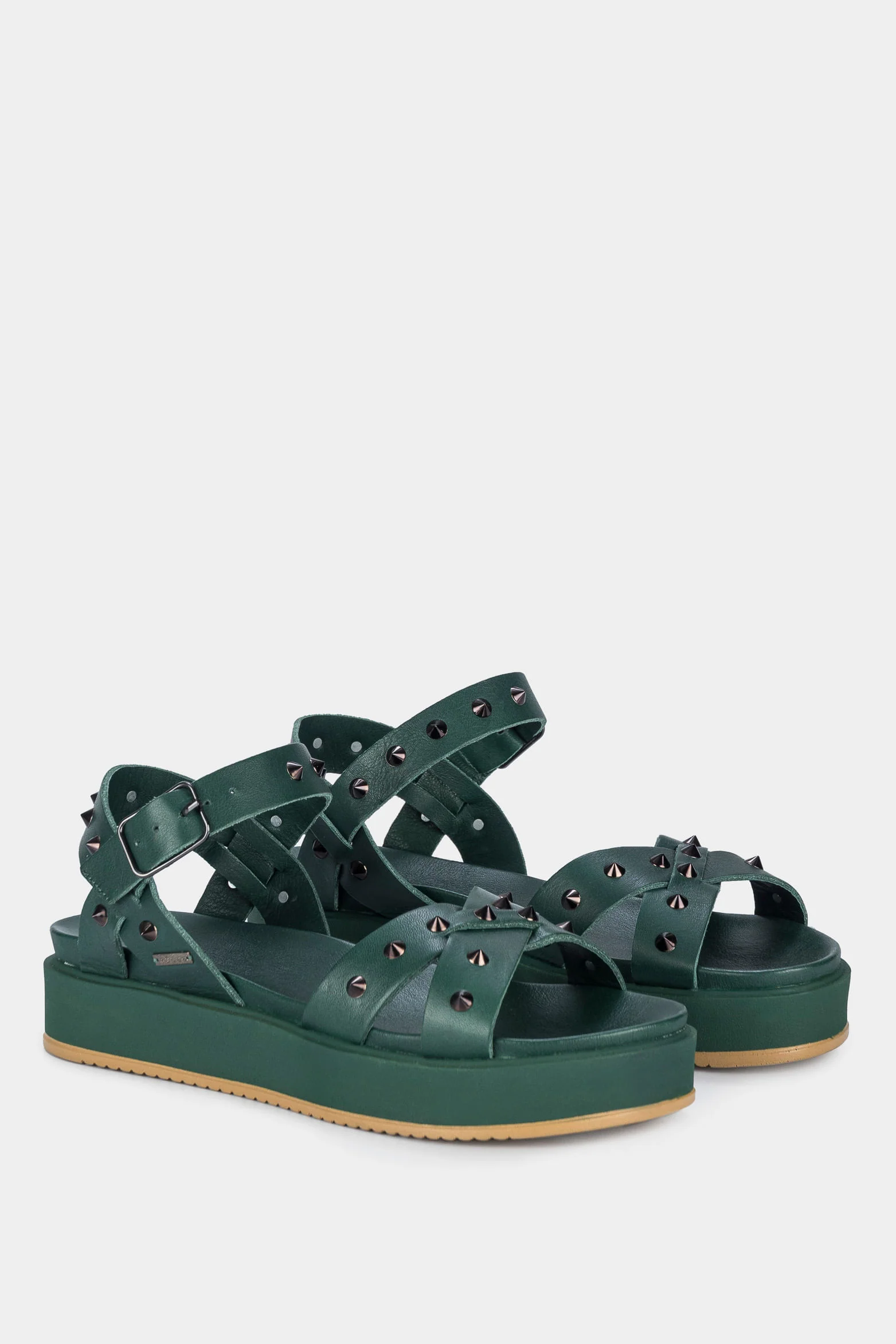 Women’s Palau Platform Leather Sandals with Metal Studs - Image 2