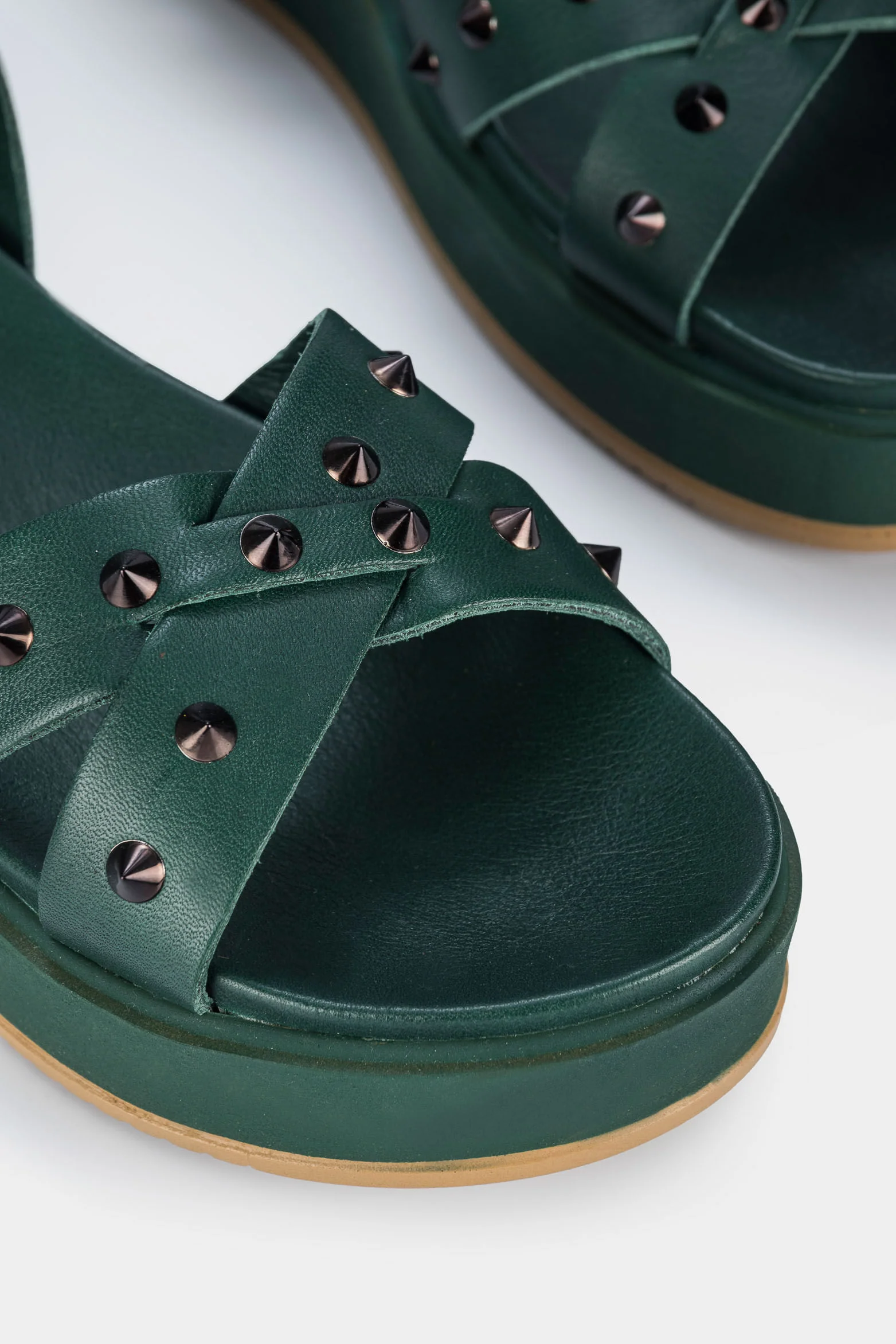 Women’s Palau Platform Leather Sandals with Metal Studs - Image 4