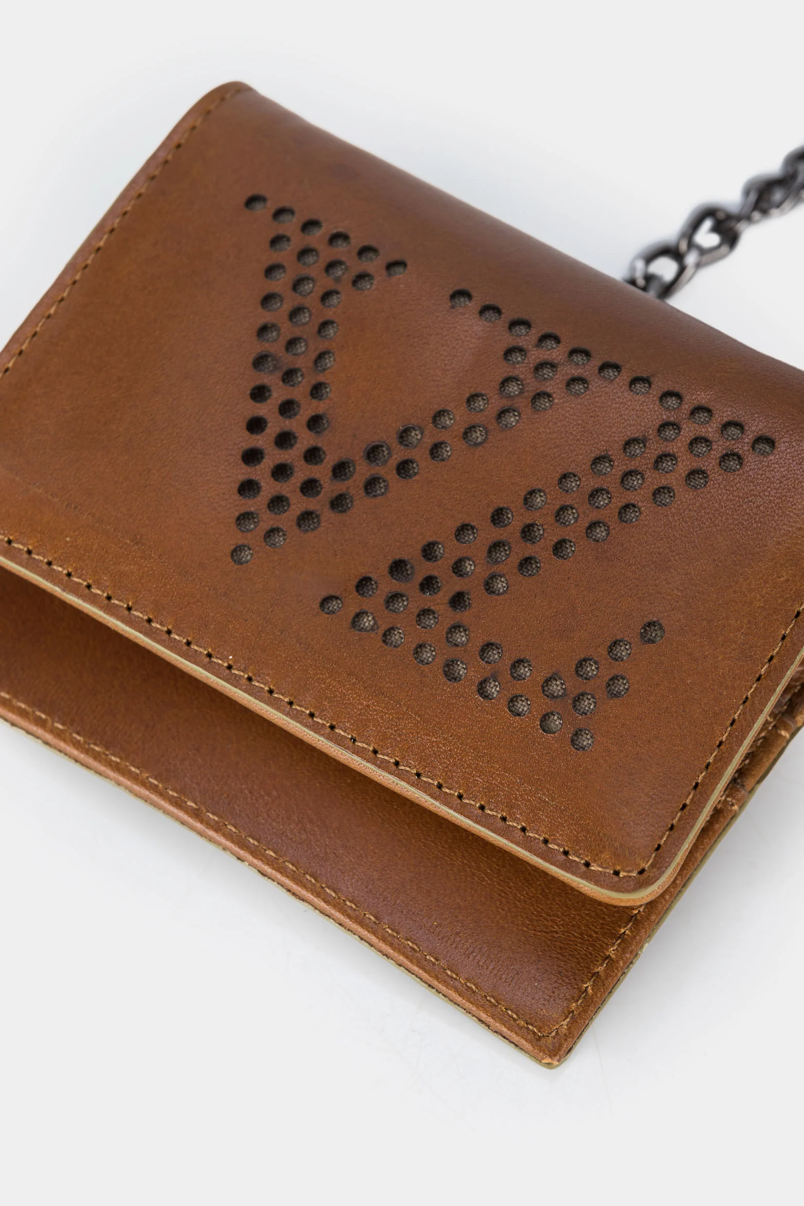Women’s Splash Leather Card Holder with Perforated VZ Detail - Image 4