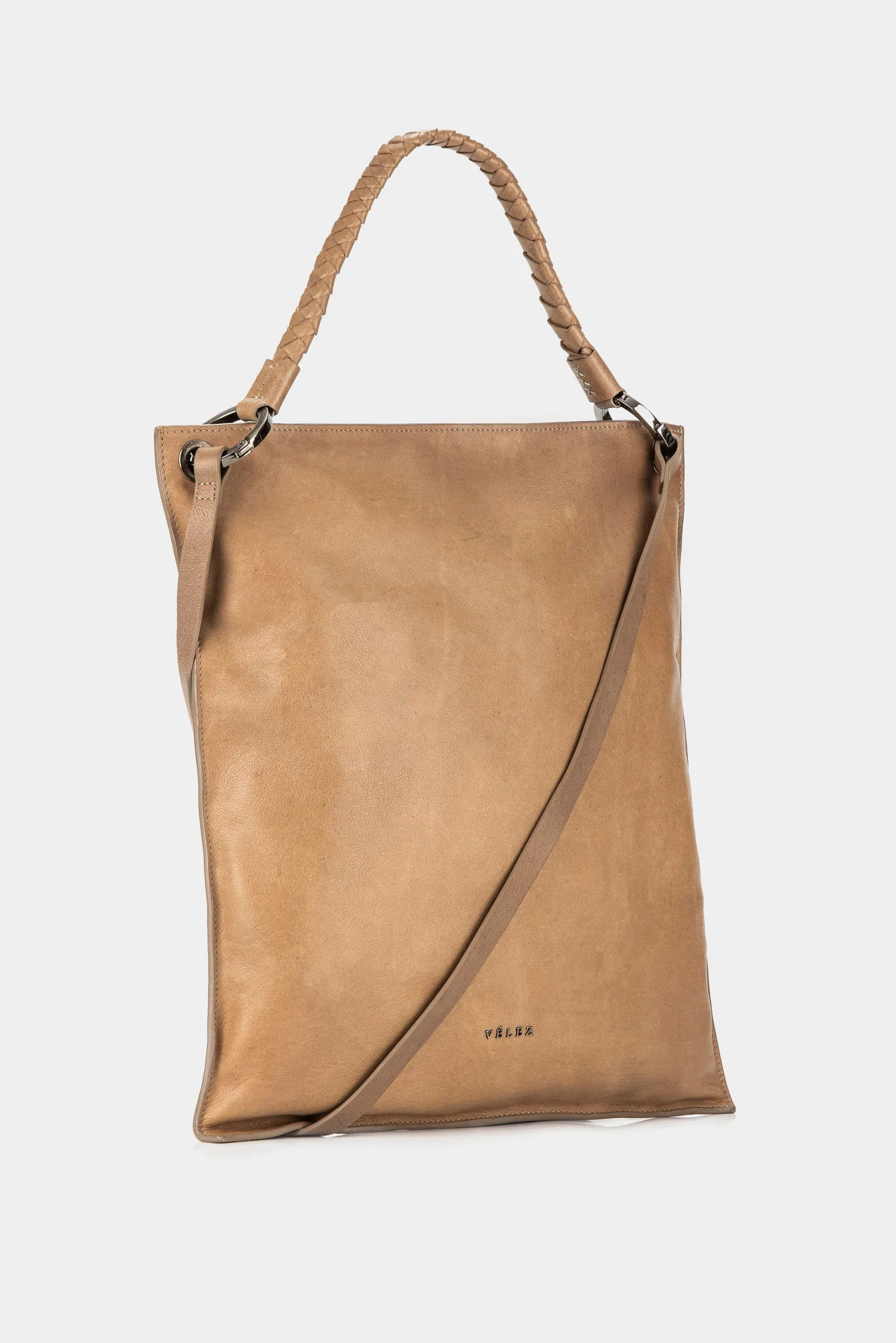 Women’s Strawberry Shopper Handbags in Sand Leather with Natural Shine - Image 2