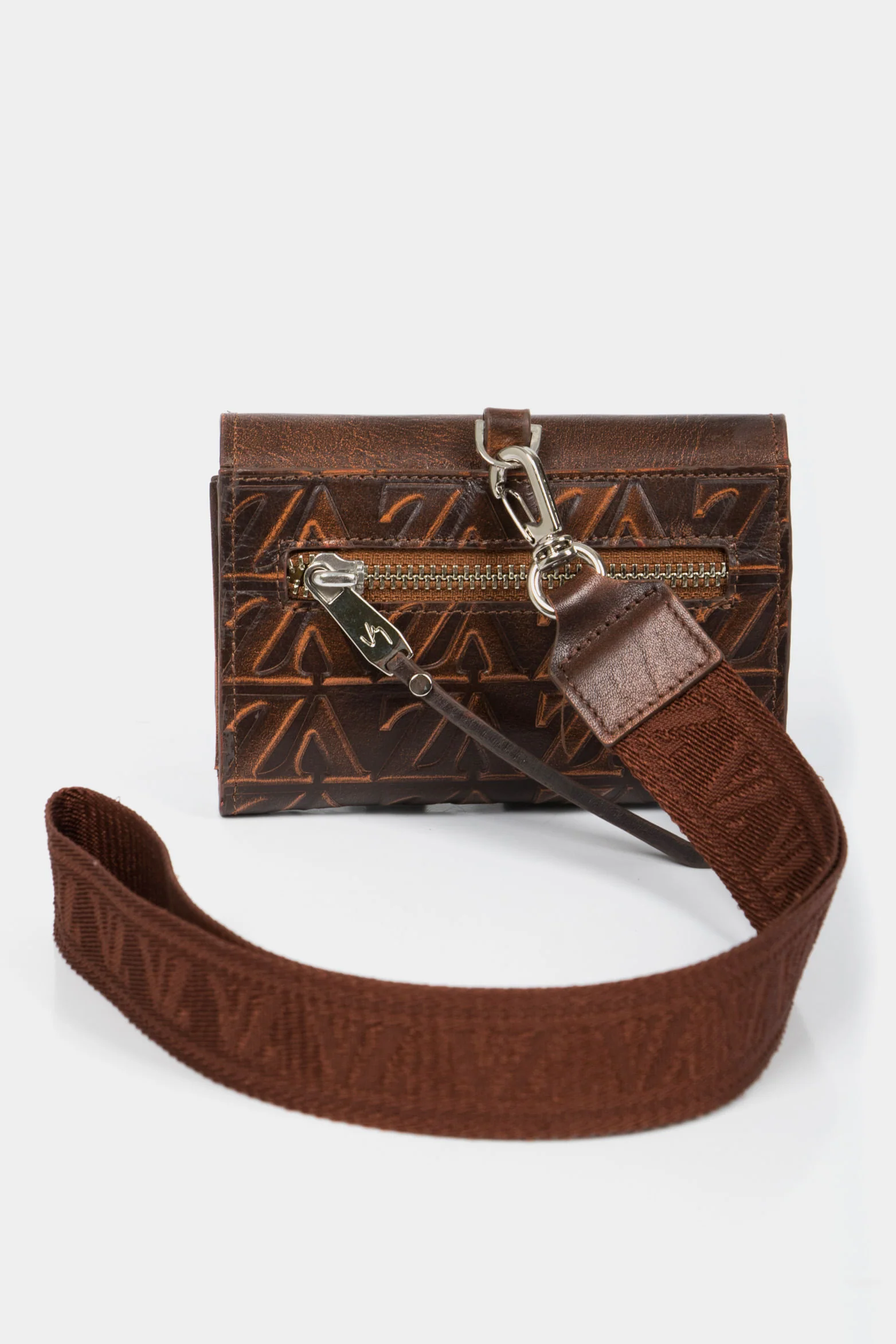 Women’s taupe VZ Monogram Embossed Leather Wallet in Honey - Image 4
