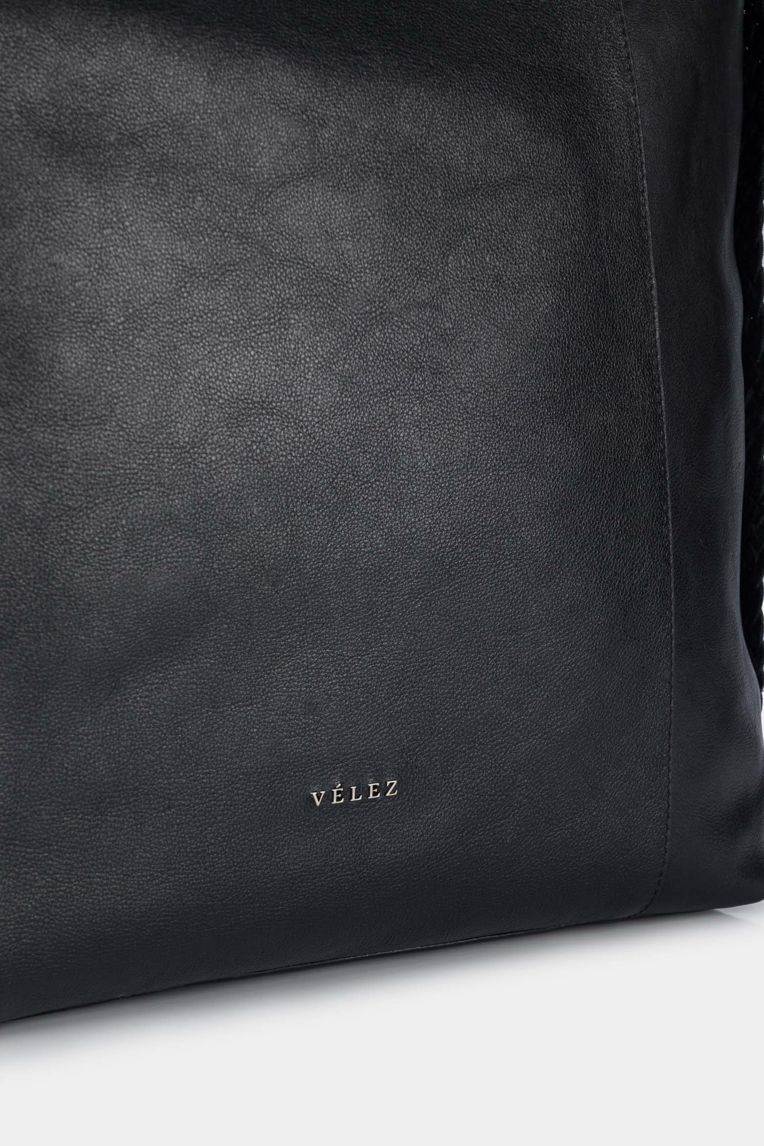 Women’s Venus Shopper Handbags in Leather with Woven Side Detail - Image 4