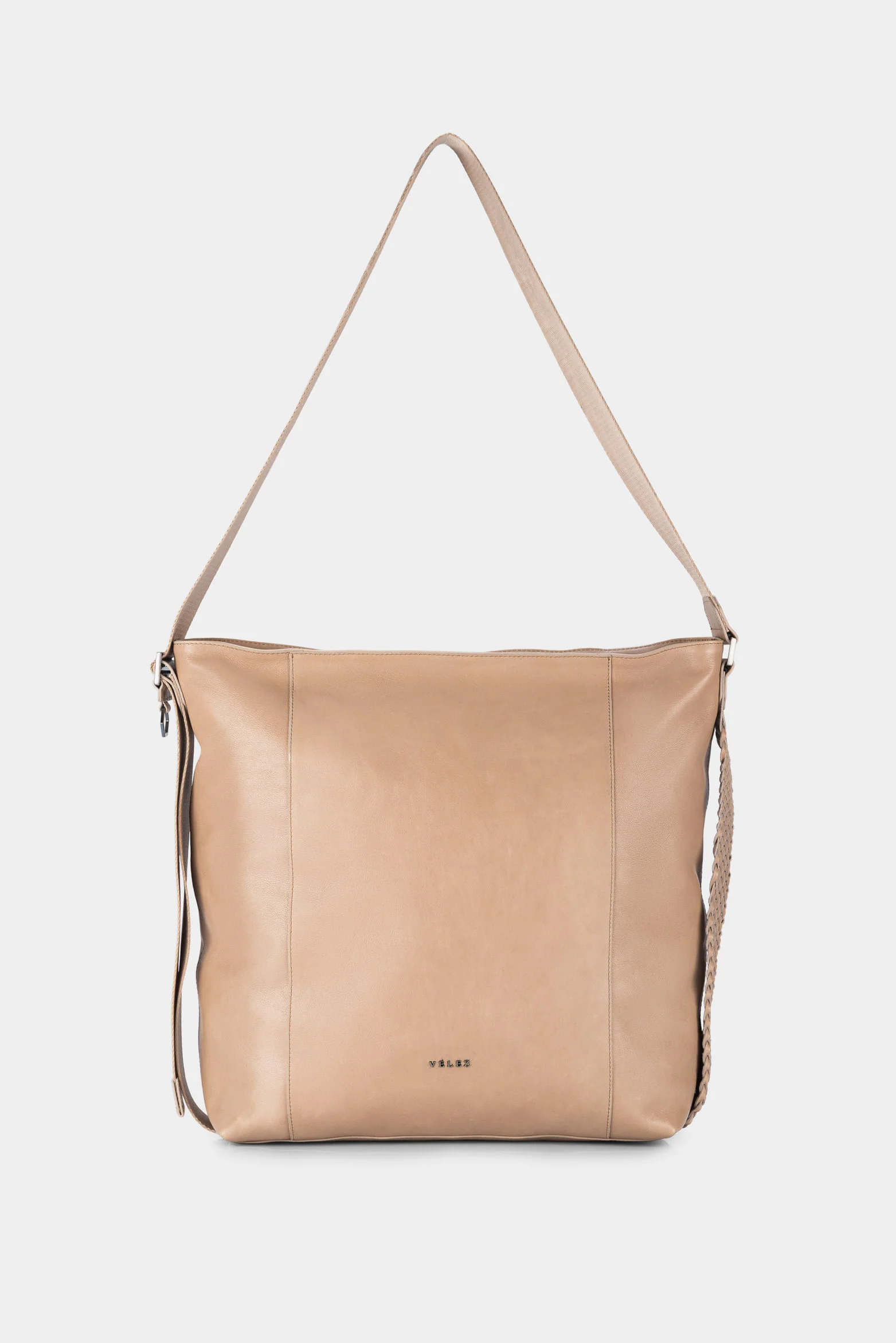 Women’s Venus Shopper Handbags in Leather with Woven Side Detail